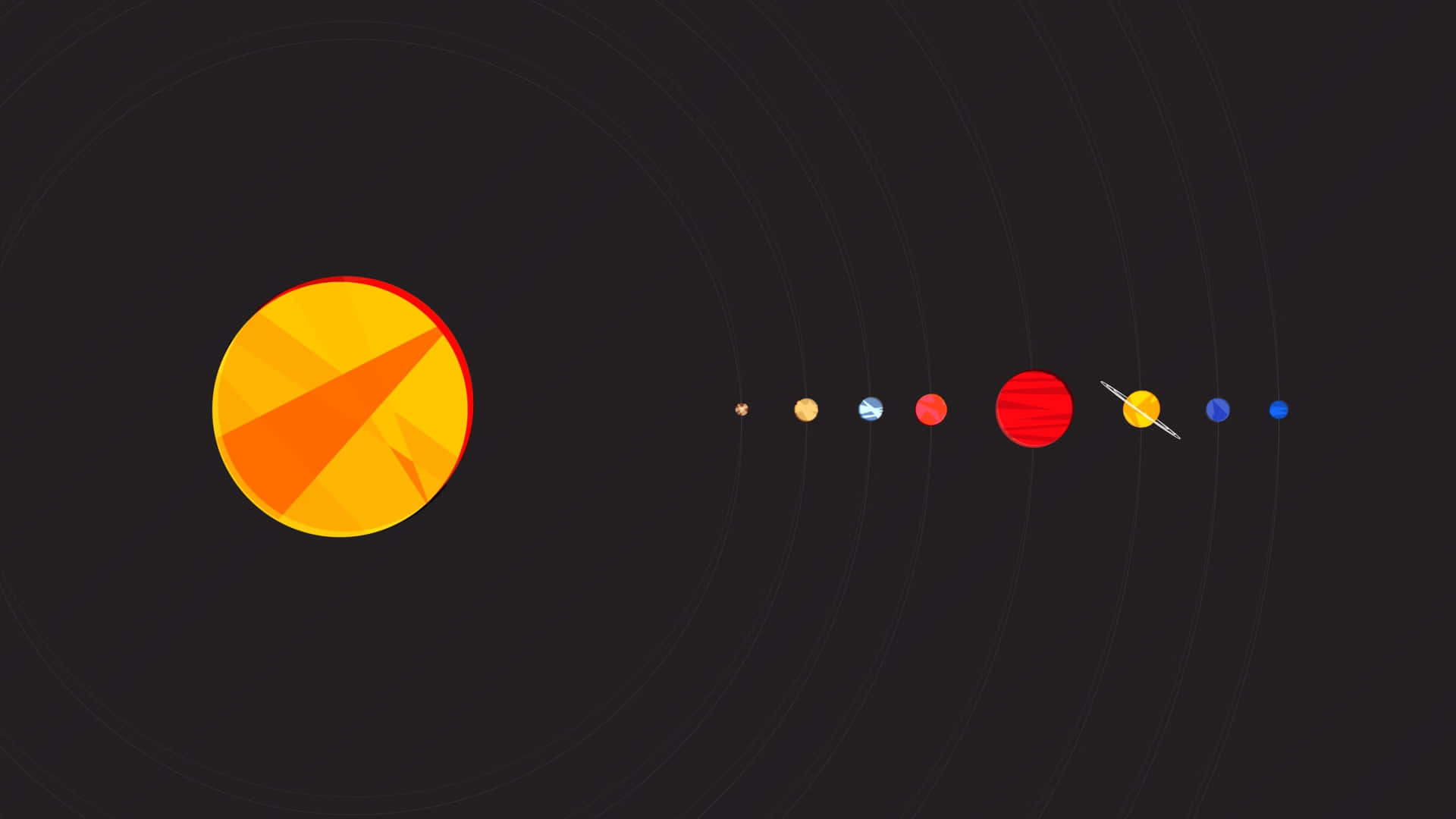 Enplanet Med En Sol Och Andra Planeter Wallpaper