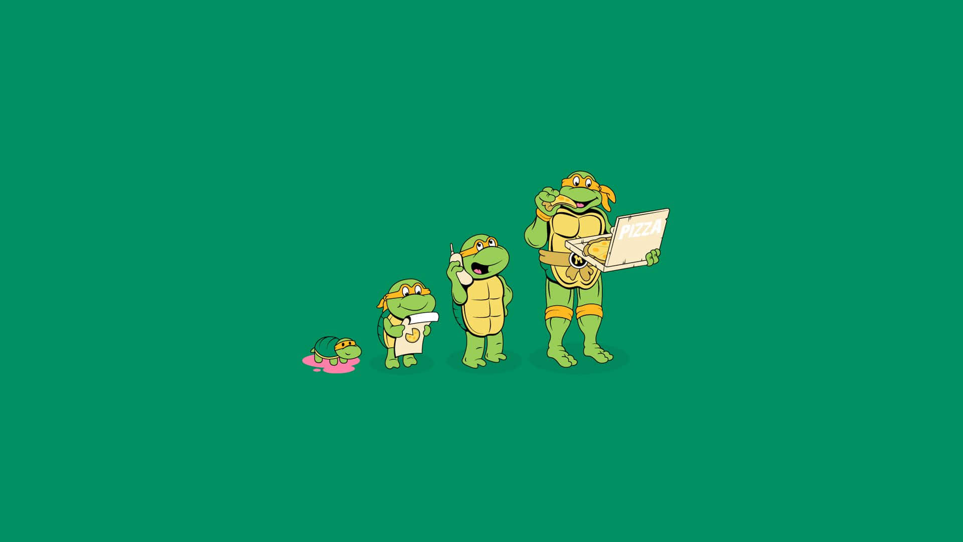 Coolminimalistiska Teenage Mutant Ninja Turtles. Wallpaper