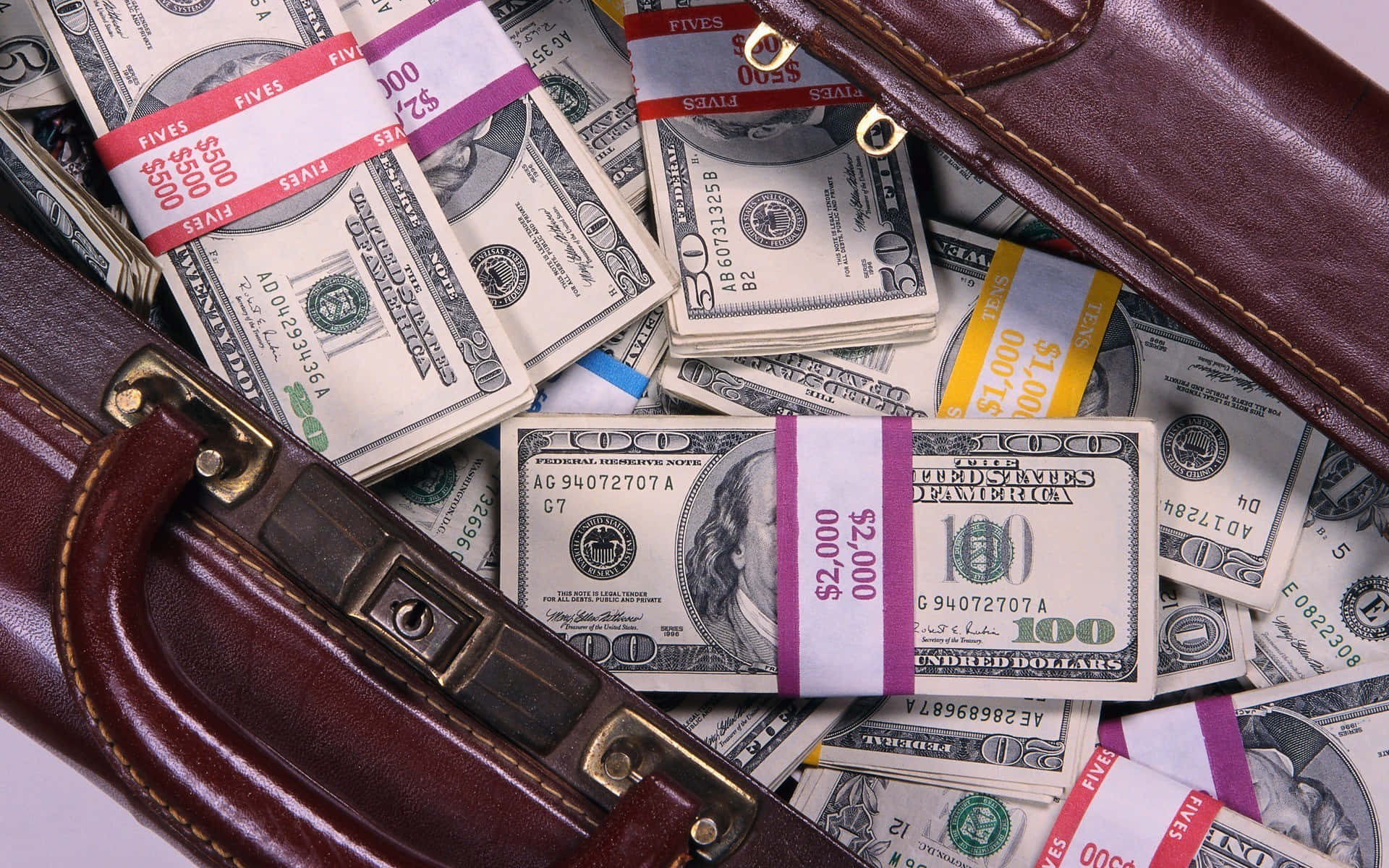 Cool Briefcase With Money Wallpaper