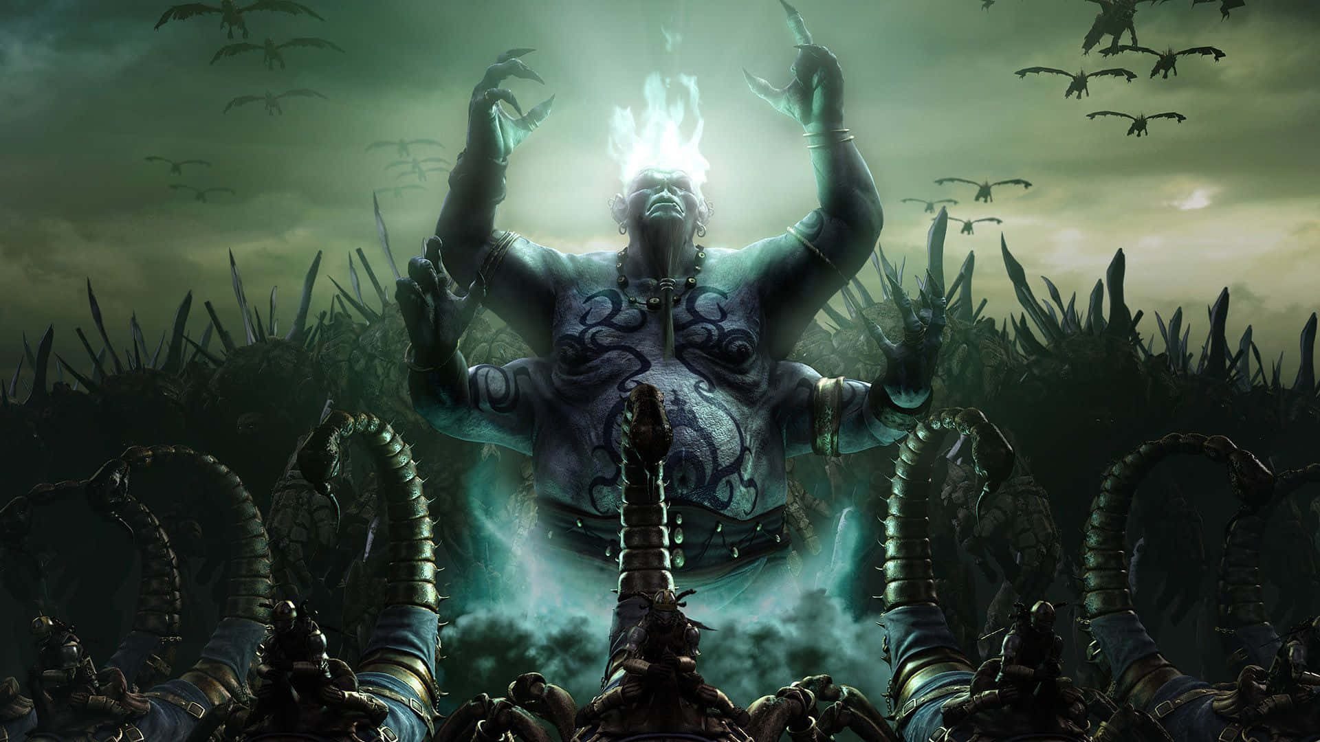 Mundode Warcraft - Uma Imagem Escura De Um Demônio. Papel de Parede