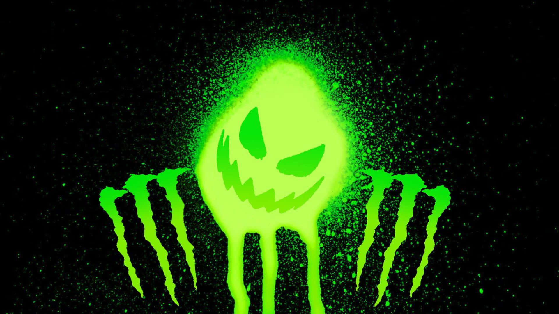 Logoet for Monster Energy på en sort baggrund Wallpaper