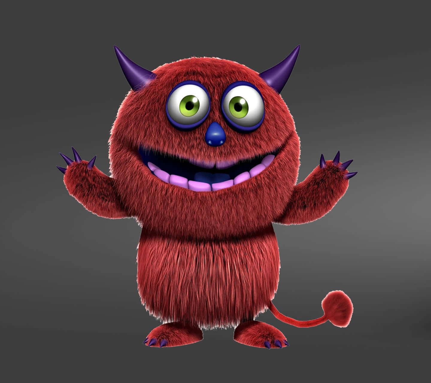A Red Monster With Big Eyes And Big Ears Wallpaper