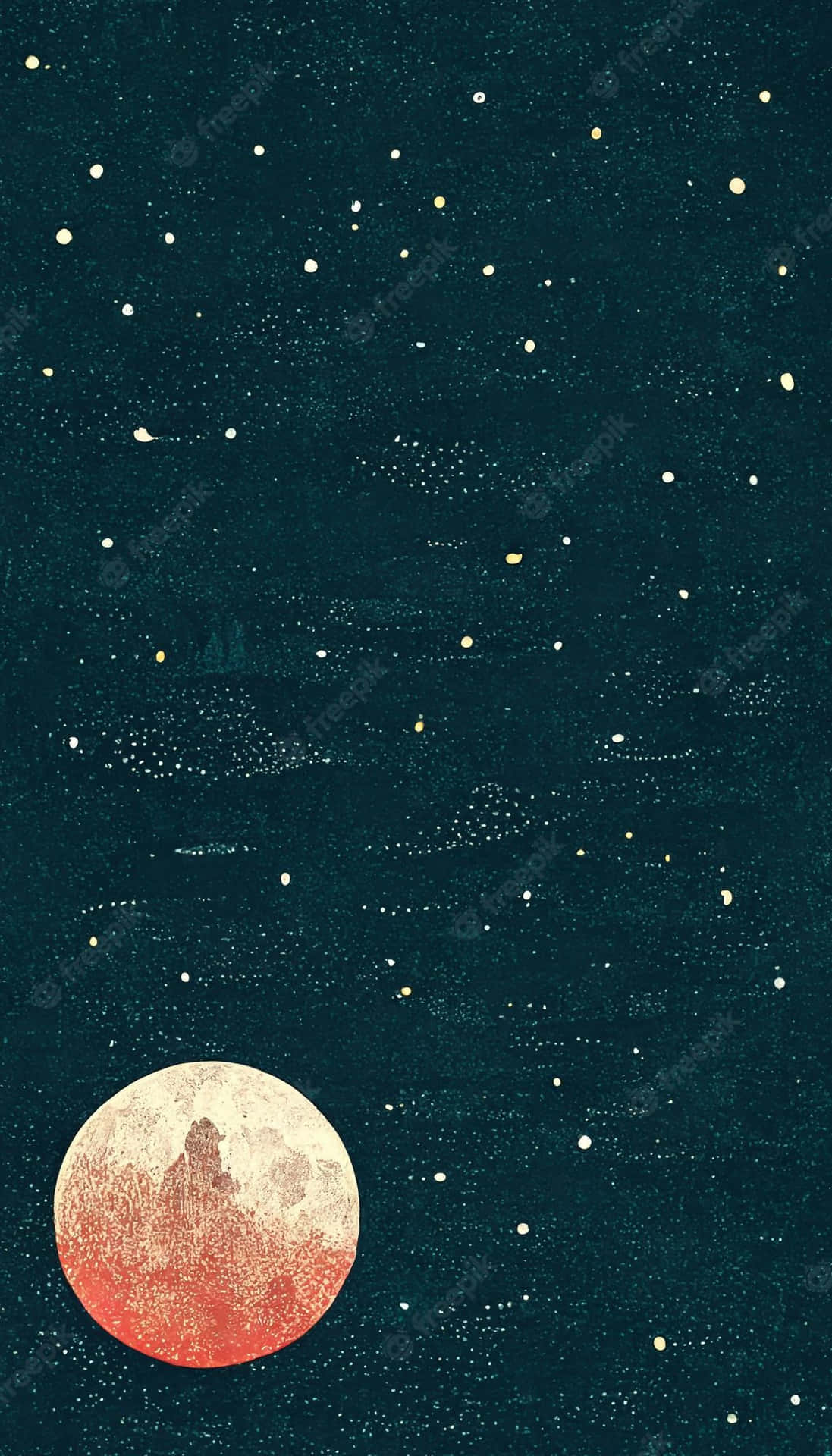 Genießeden Kühlen Mond, Der Am Dunklen Himmel Leuchtet. Wallpaper