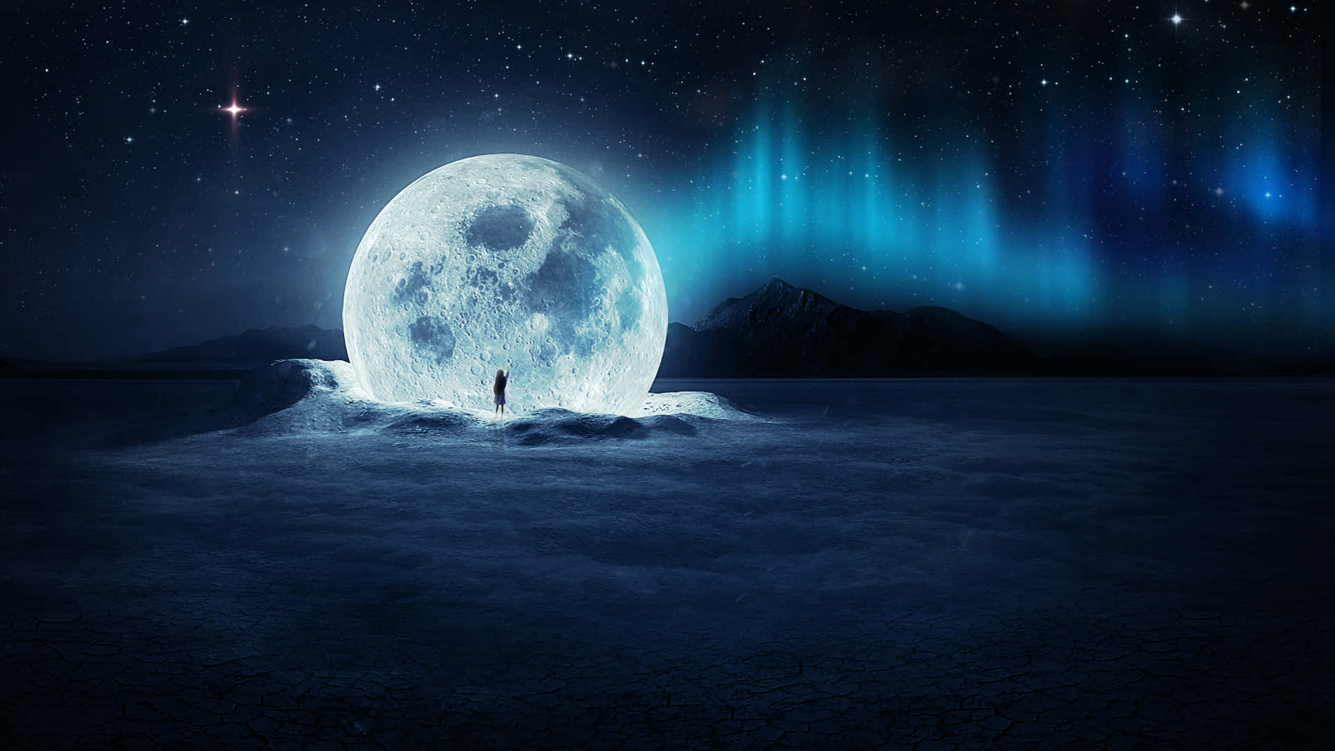 A Beautiful View of the Cool Moon Wallpaper