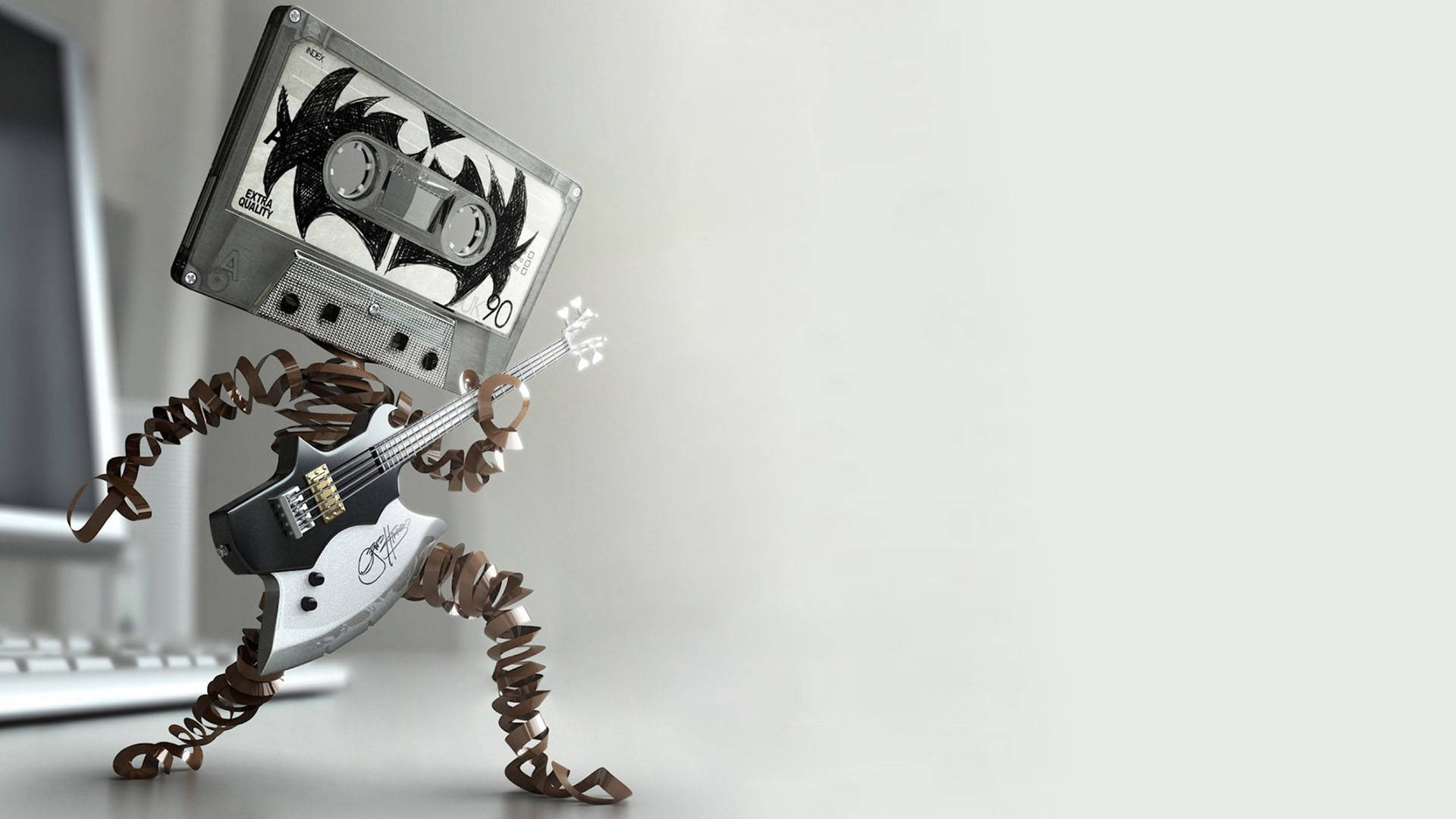 Cool Music Cassette Playing Guitar