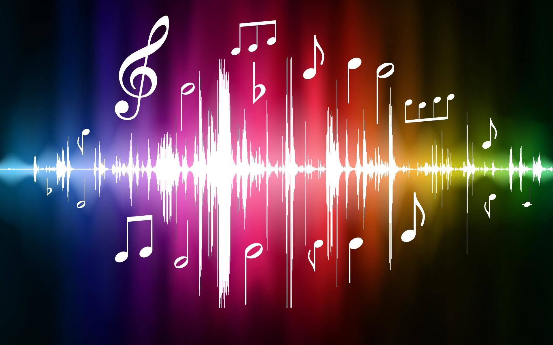 Cool Music Notes And Sound Waves Wallpaper