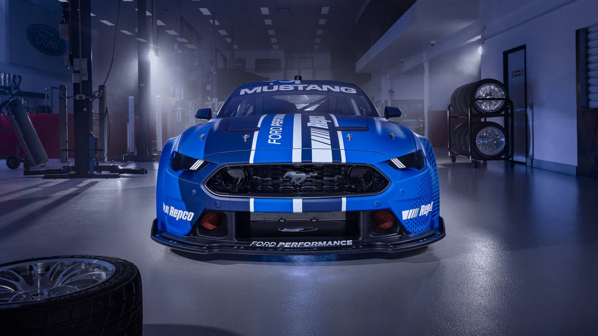 Cool Mustang In Garage Wallpaper