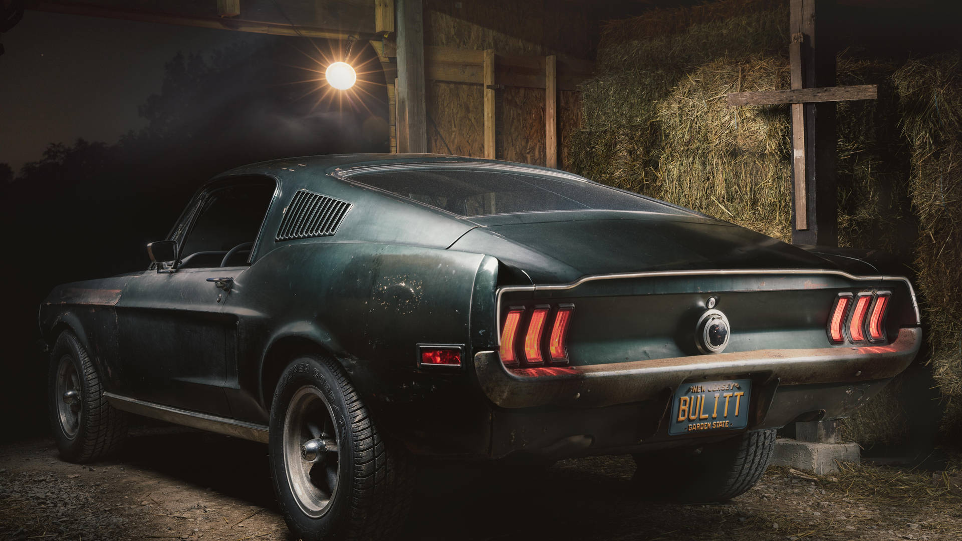 Cool Mustang Inside Old Garage Wallpaper