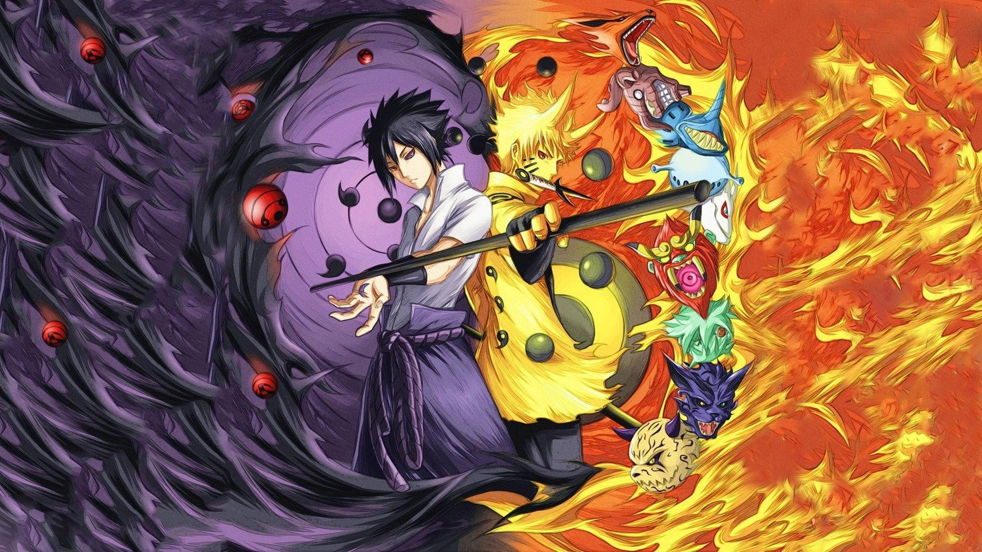 Cool Naruto And Sasuke Art Wallpaper