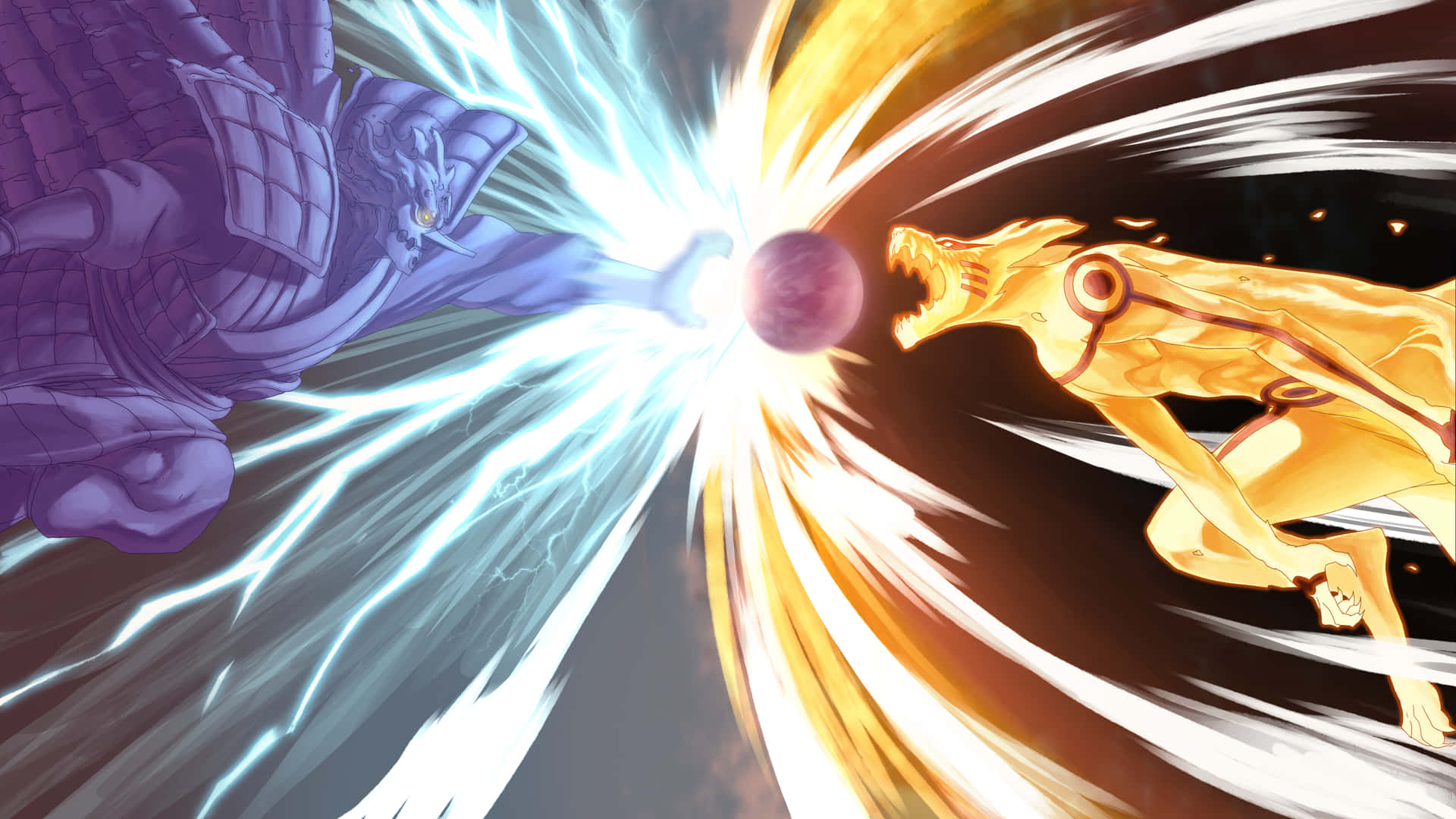Fantasticaimmagine Per Desktop Di Naruto: Kurama Vs Susano Sfondo