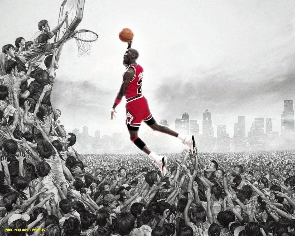 Sjov NBA Slum Dunk foto wallpaper Wallpaper