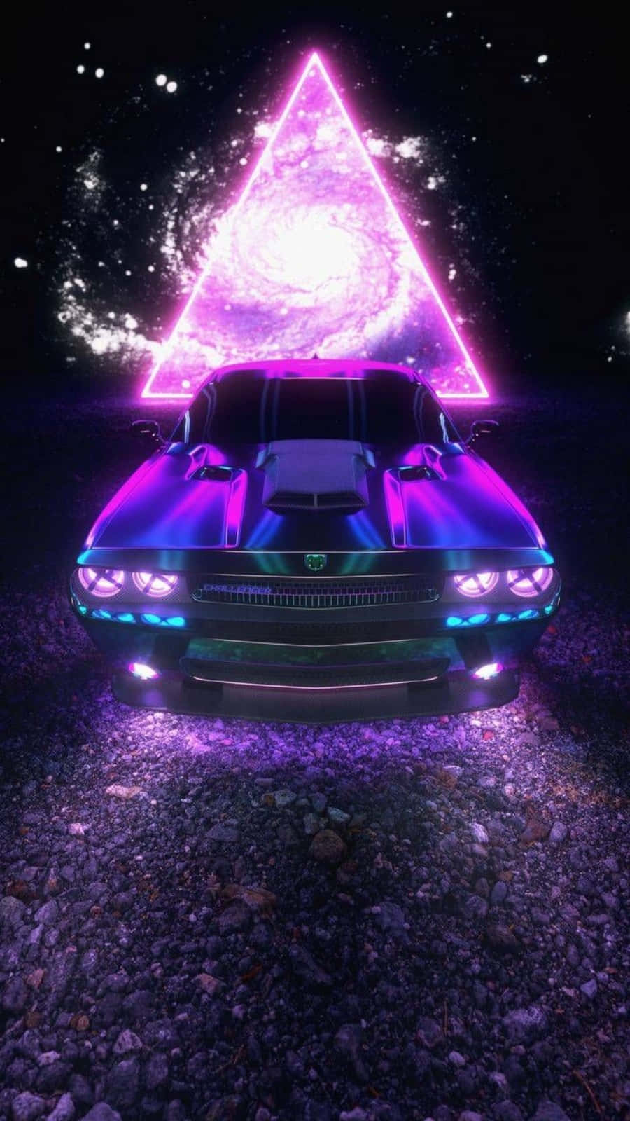 A Car With A Purple Triangle In The Background Wallpaper