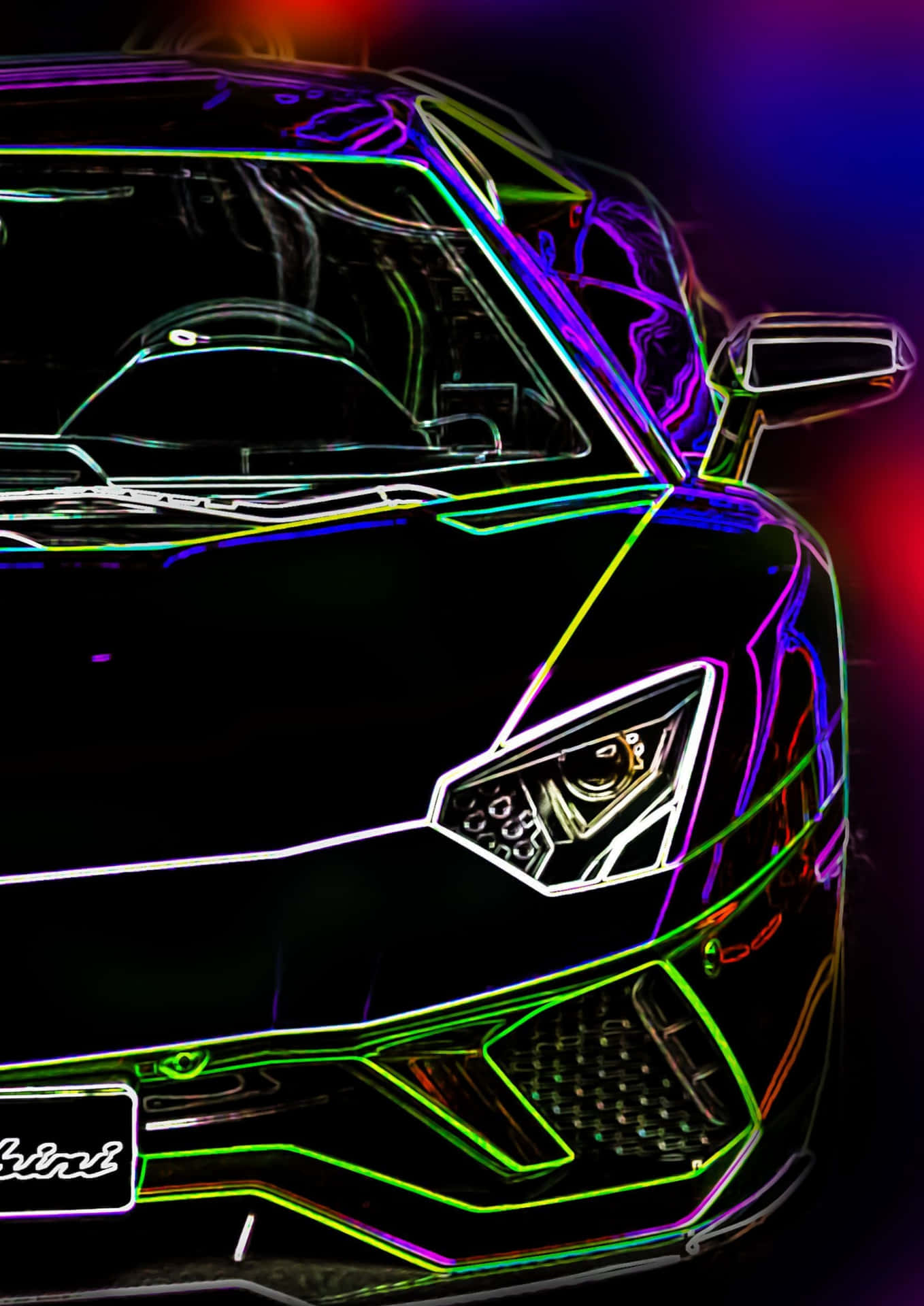 Lamborghini Aventador Cool Neon Car Wallpaper