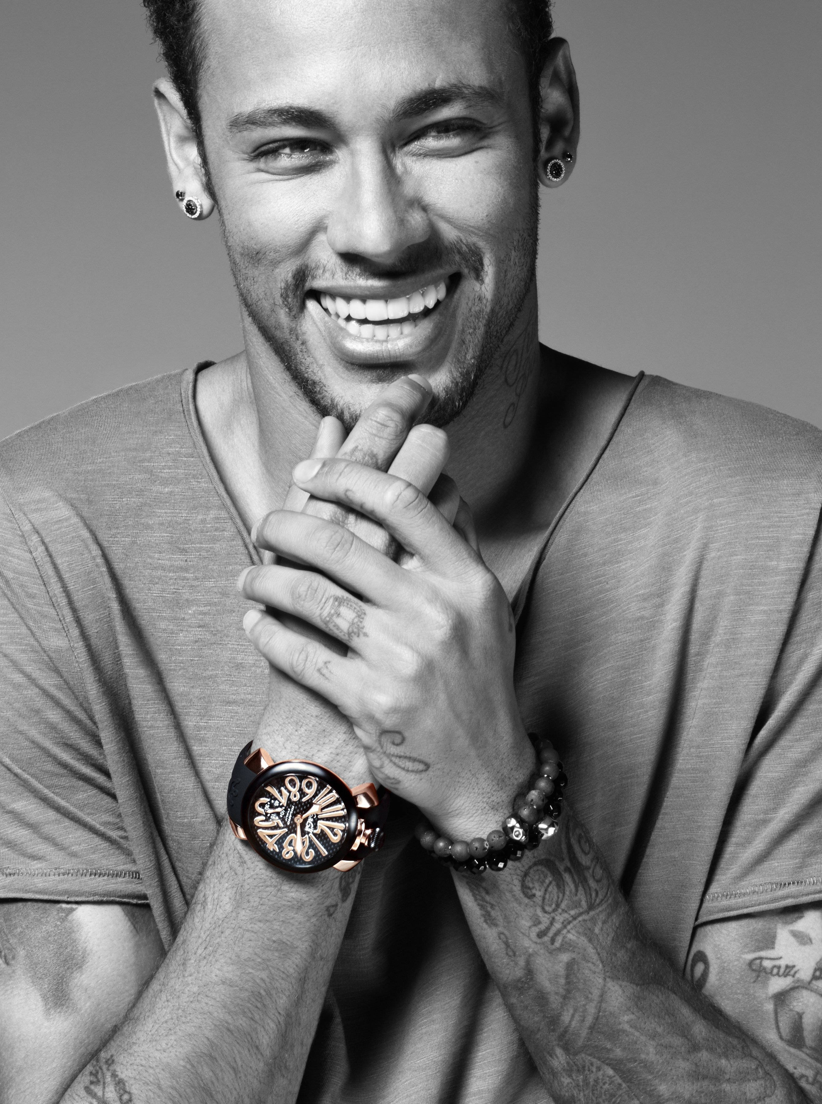 Cool Neymar Jr Grayscale Portrait Wallpaper