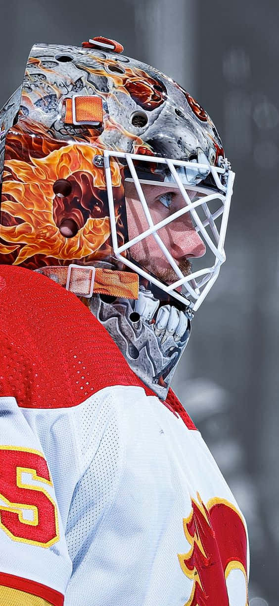 Sjov NHL Hockey Player Mask Grafik Wallpaper