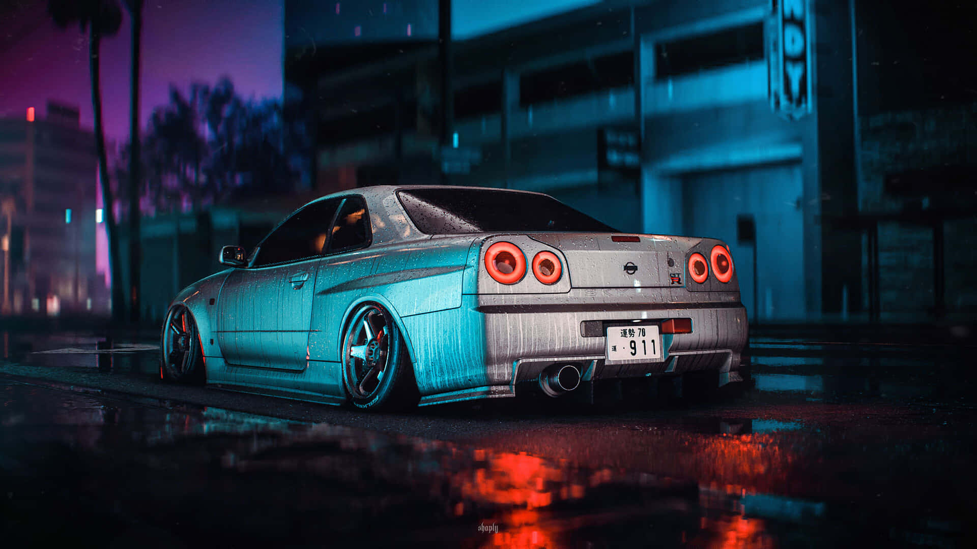 "Be Cool in the Nissan Skyline" Wallpaper