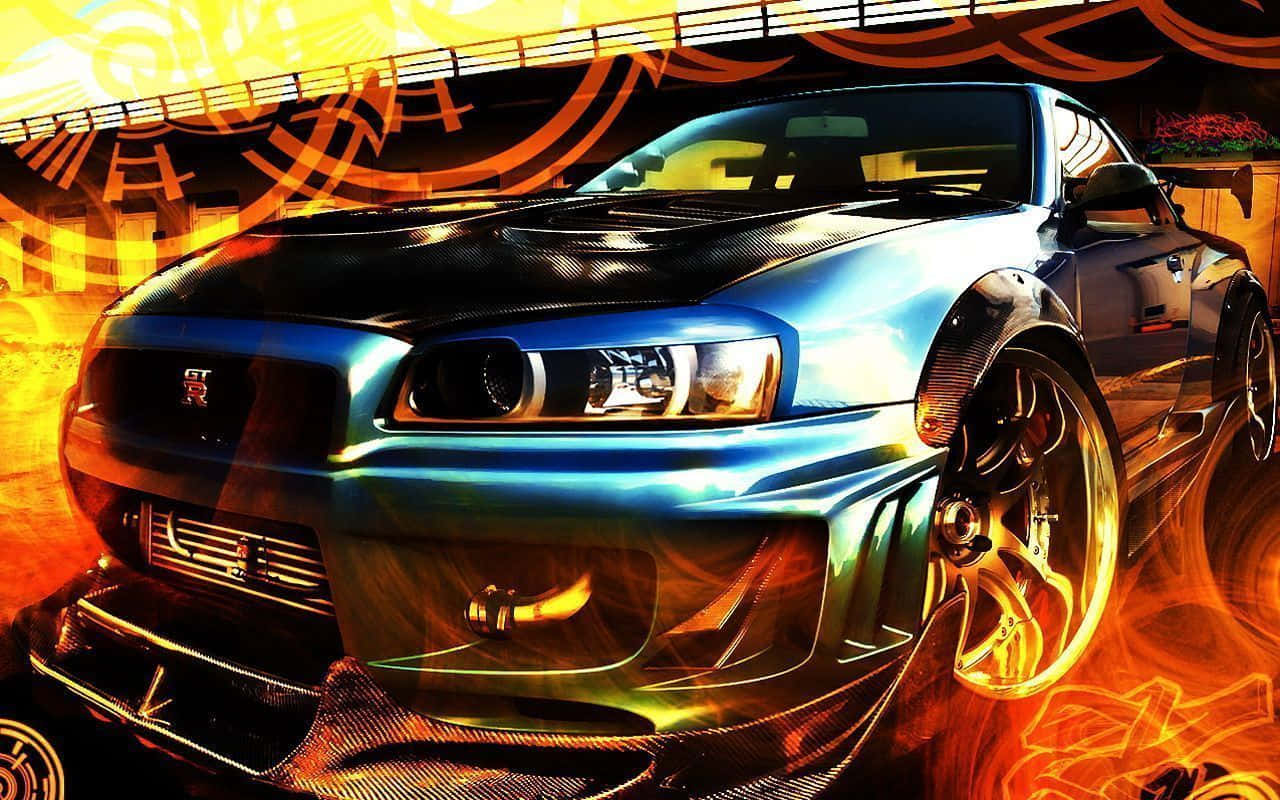 Be cool behind the wheel of the Nissan Skyline Wallpaper