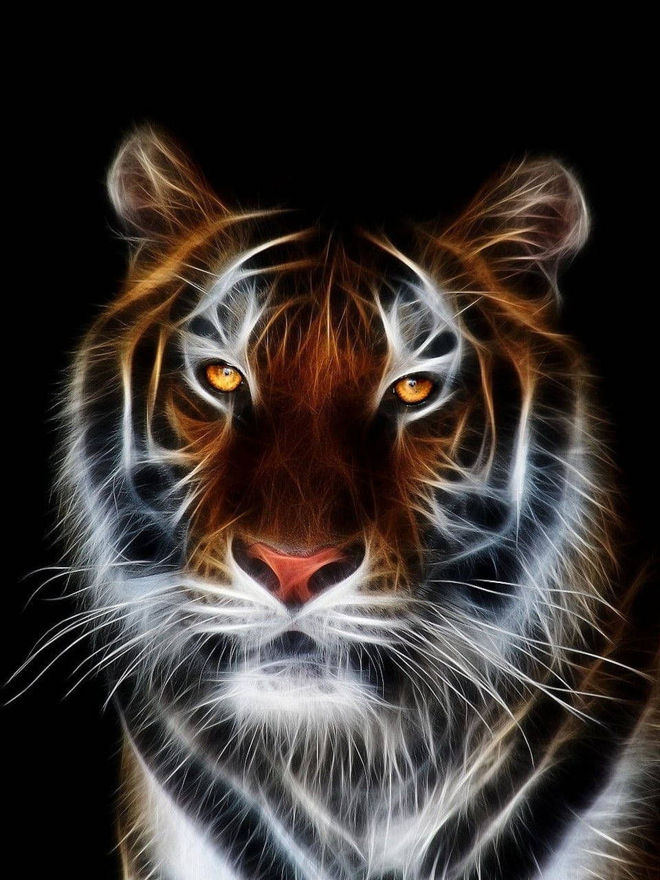 Cool Og Rolig Tiger Art Wallpaper