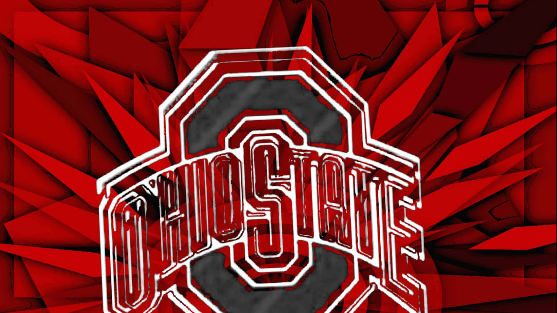 Ohiostate-logotypen På En Röd Bakgrund. Wallpaper