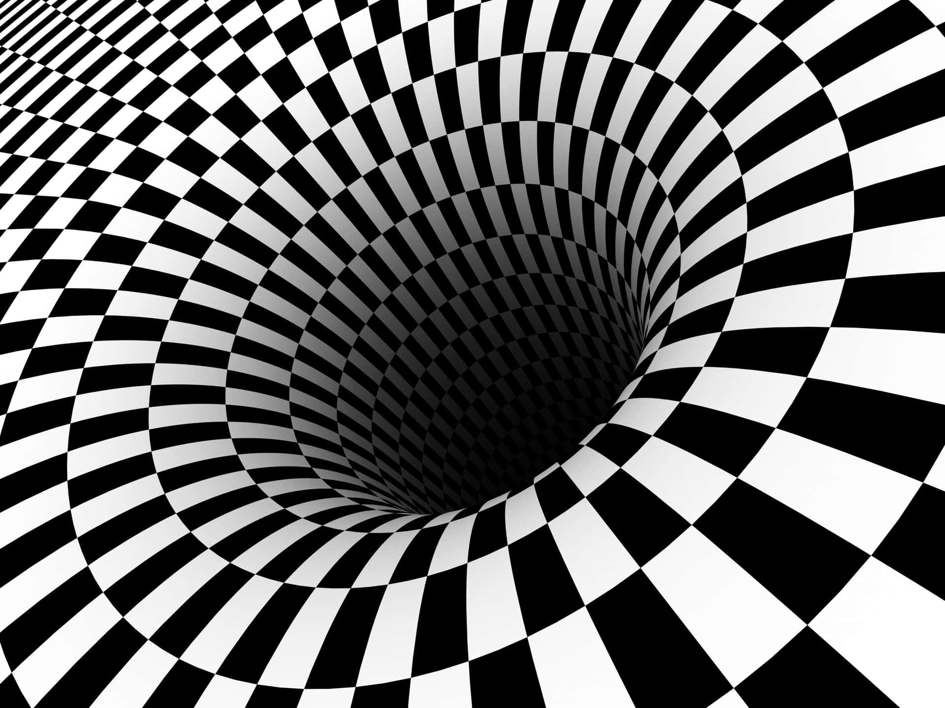 Cool Optical Illusions Checkered Blackhole Wallpaper