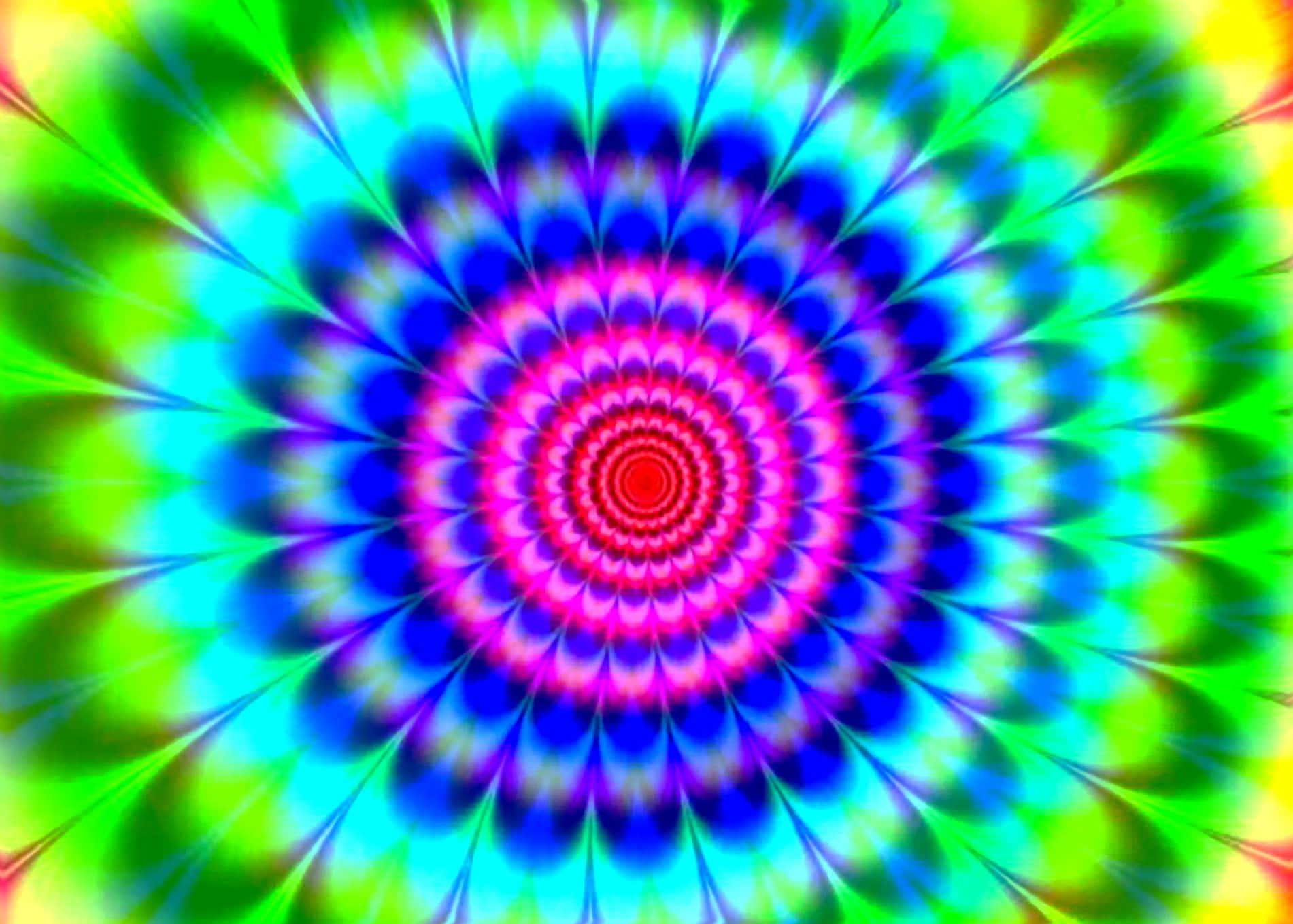 Regnbågsfärgadpsykedelisk Spiral Coola Optiska Illusioner Wallpaper