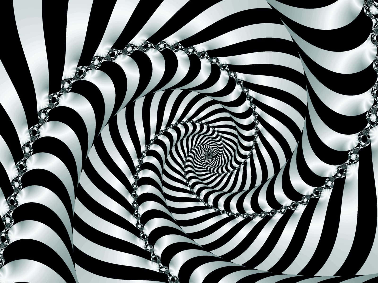 En sort og hvid spiralmønster med en sort og hvid baggrund Wallpaper