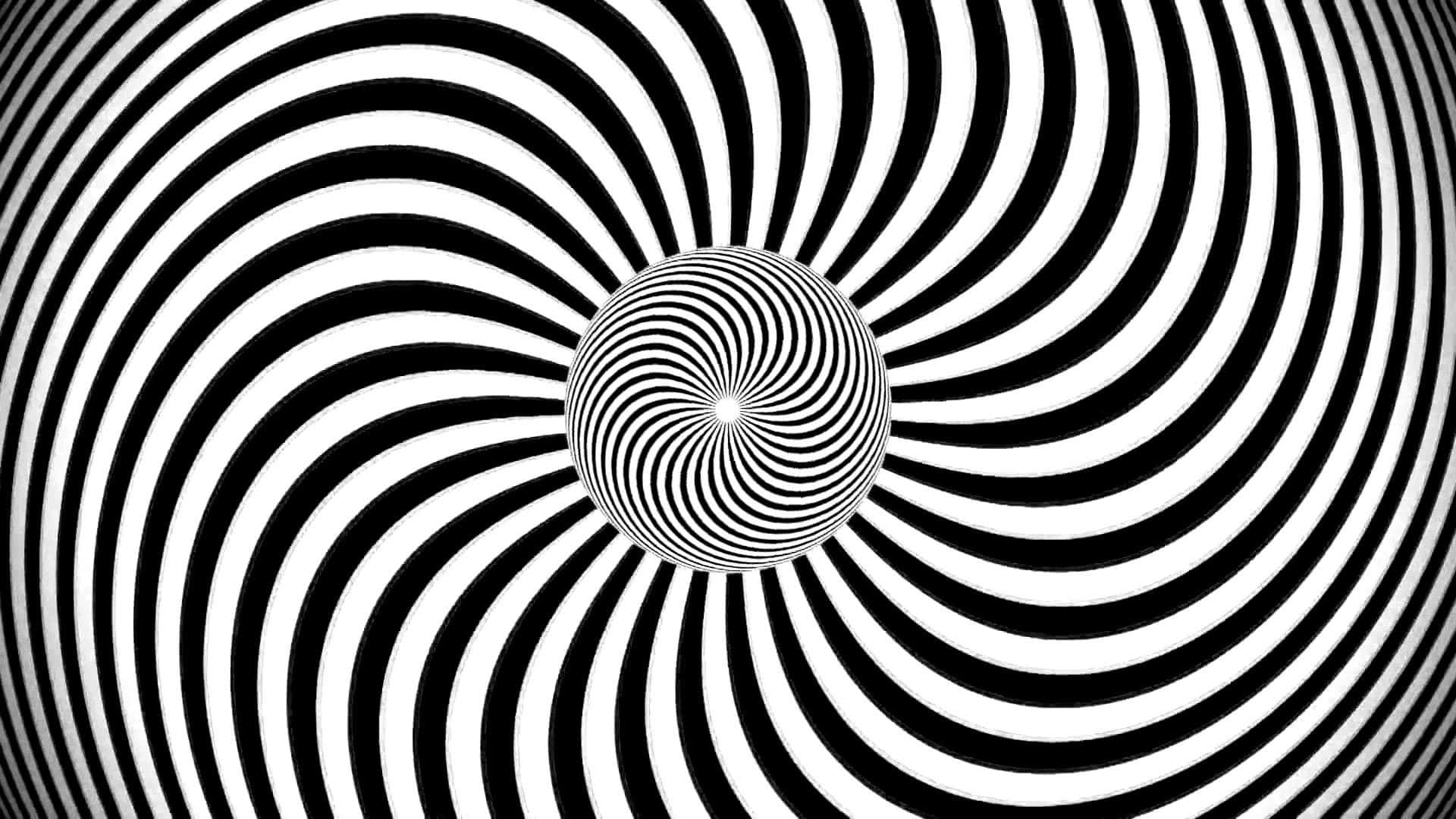 En sort og hvid optisk illusion, der bevæger sig, når du ruller Wallpaper