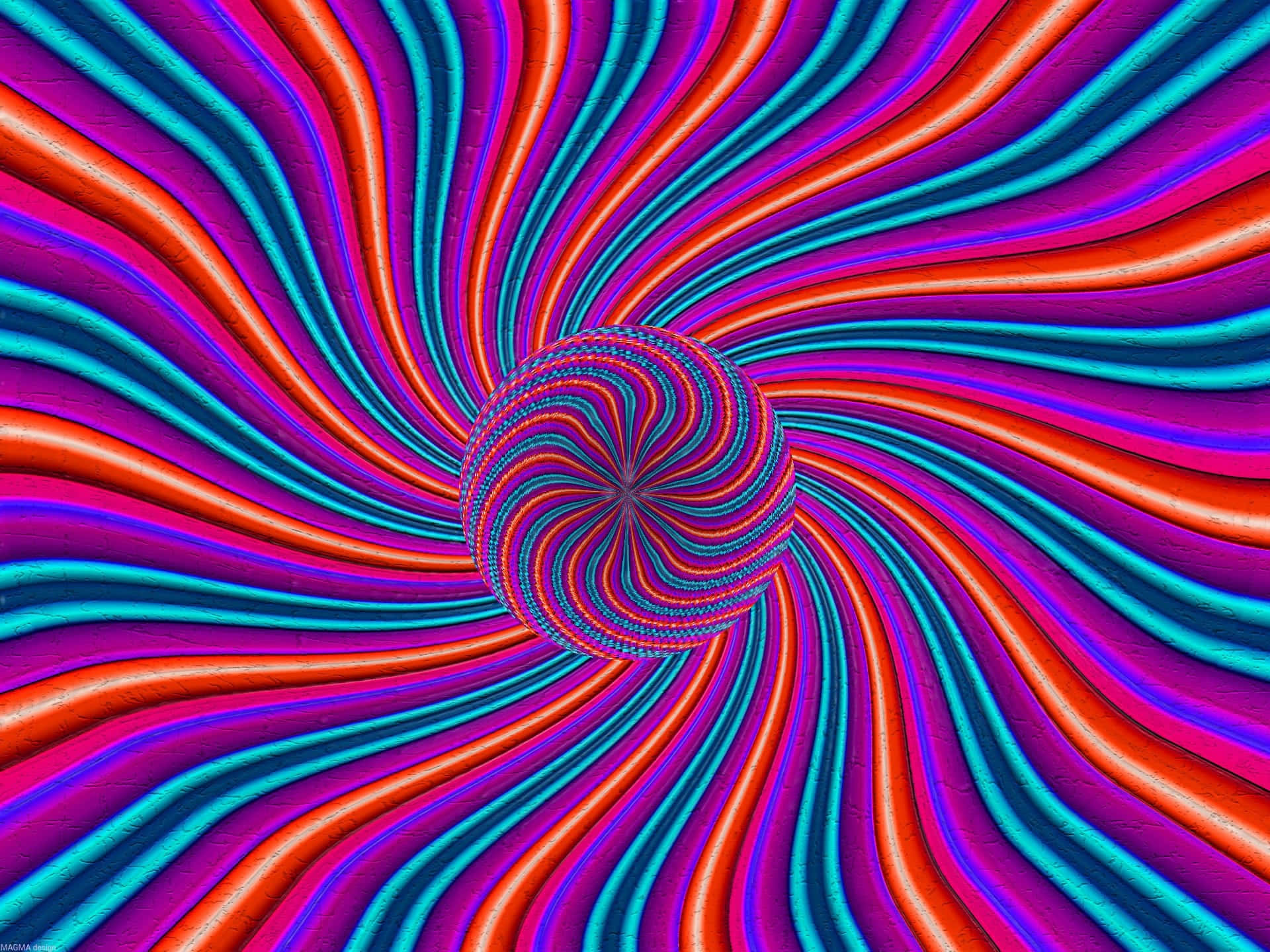 Ilusionesópticas Frescas En Espiral En Tonos Rosa Y Azul. Fondo de pantalla