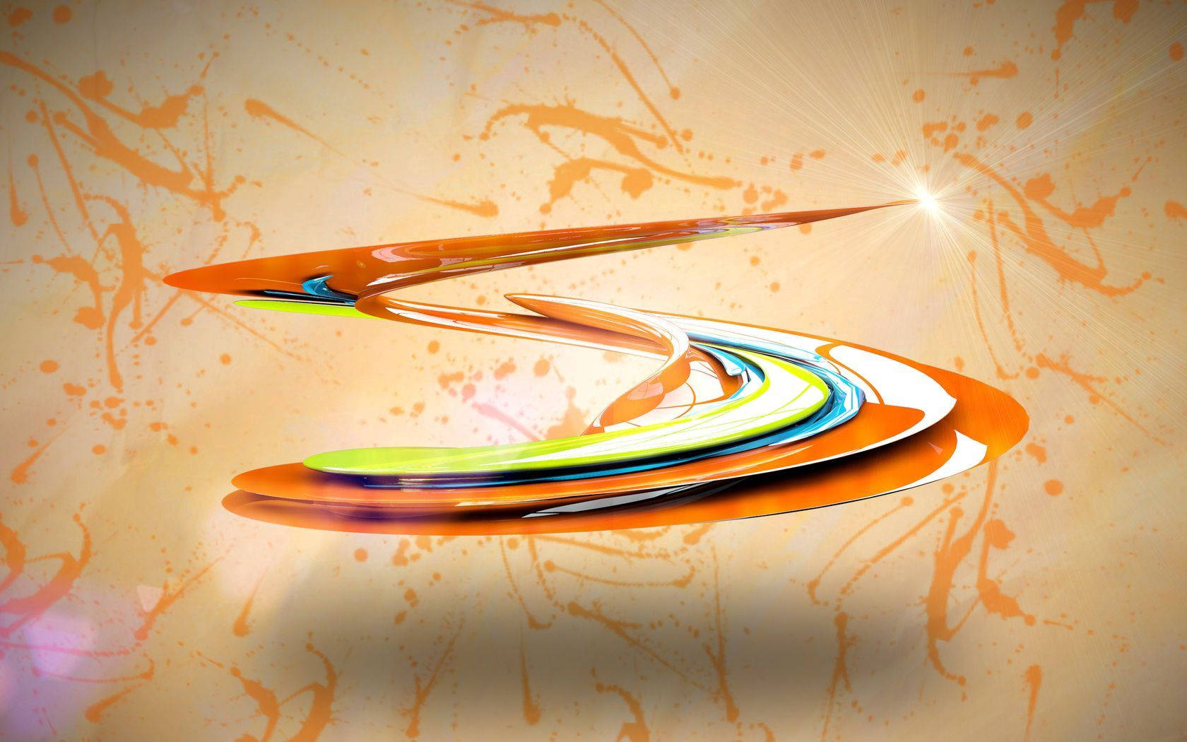 An Icy Orange Abstract Art Piece Wallpaper