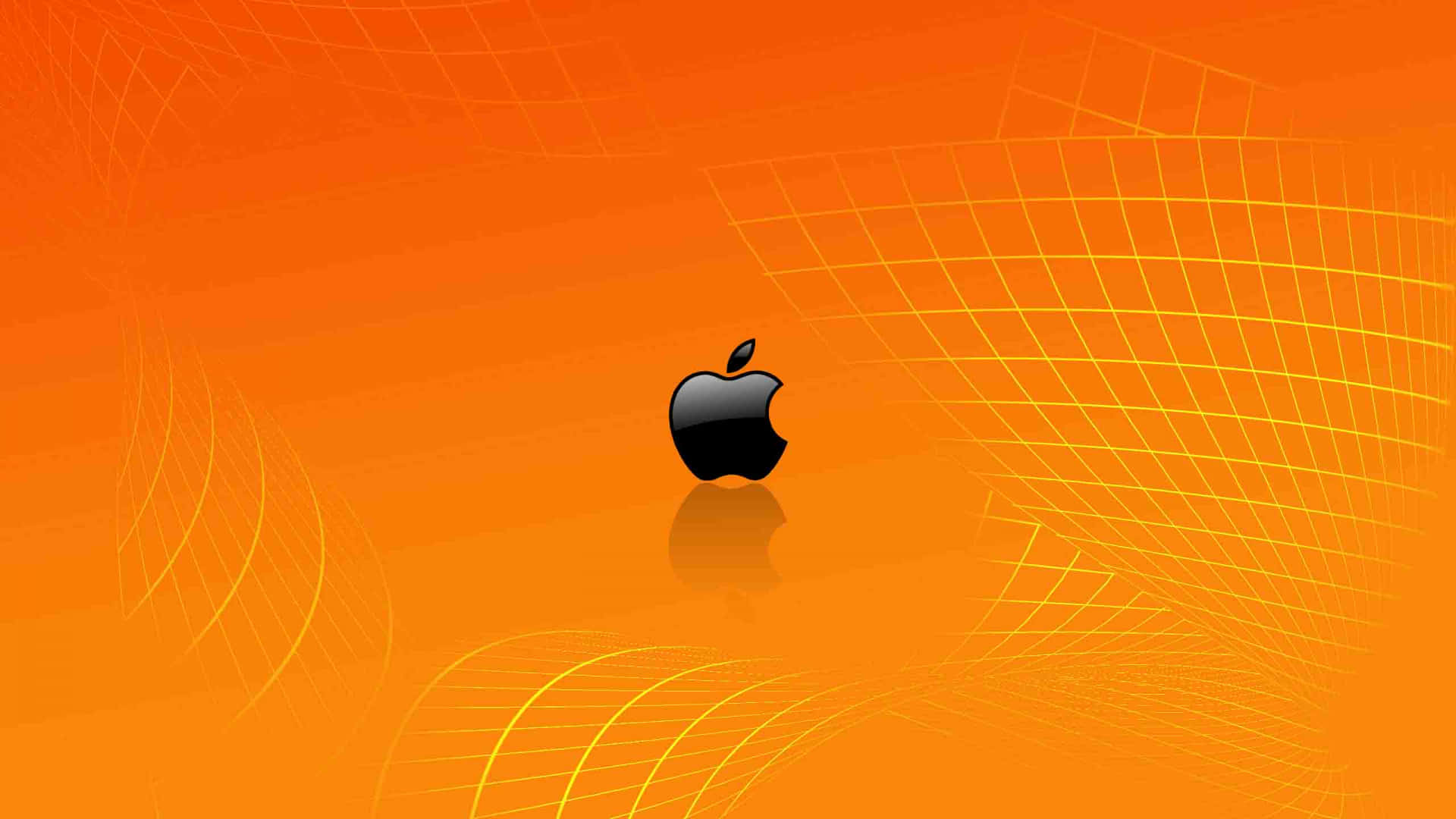 An Orange Background With An Apple Logo Wallpaper