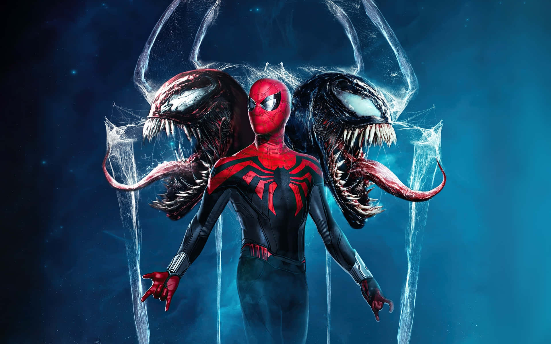 Landscape Spiderman Black And Red Venom Cool Photos Background
