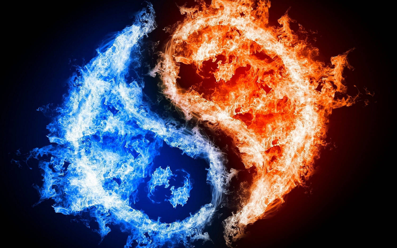 Cool Picture Of Blazing Yin Yang Background