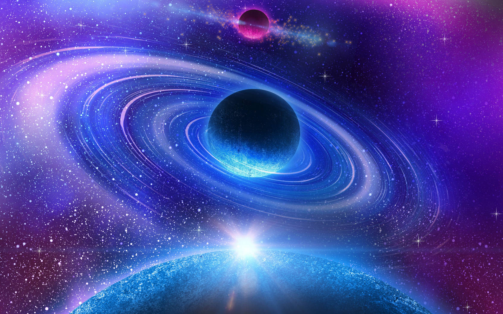 Cool Picture Purple Aesthetic Planets Background
