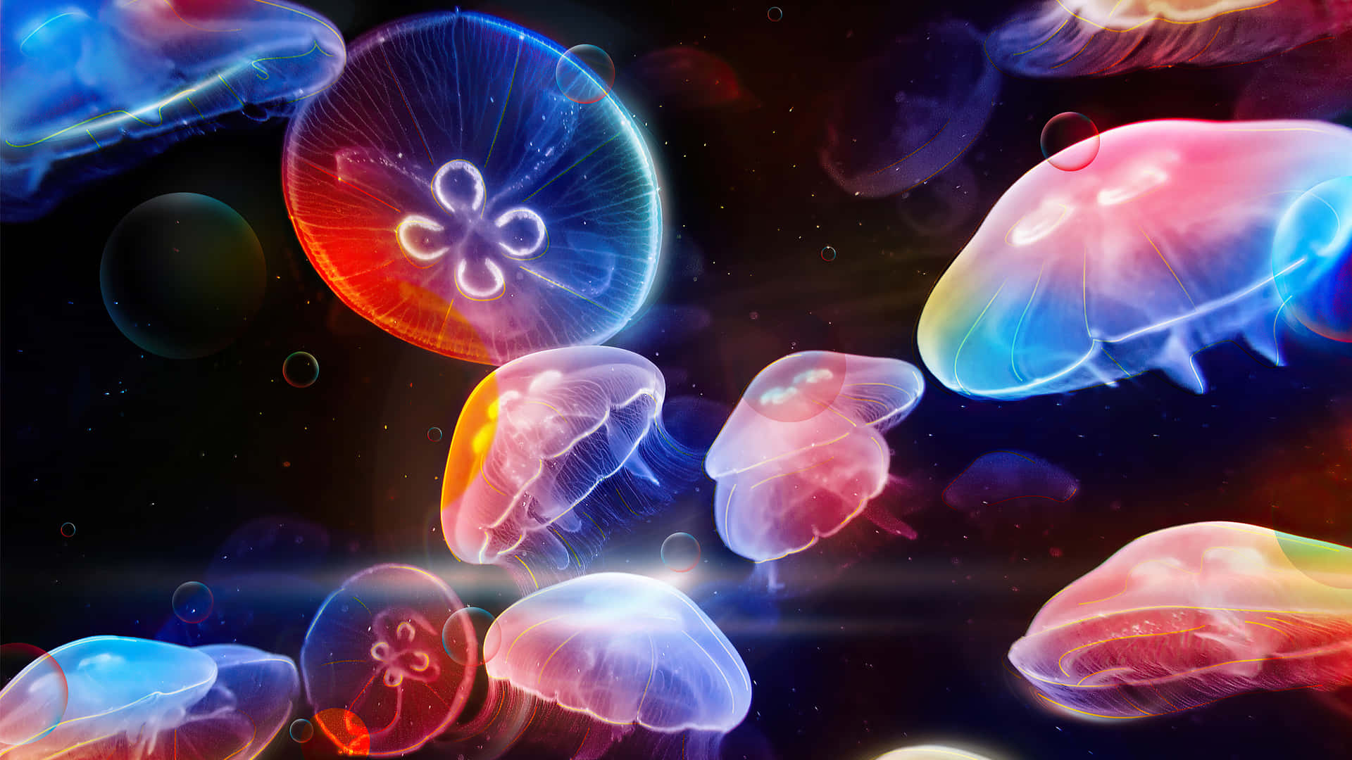 Cool Neon Aesthetic Jellyfish Picture