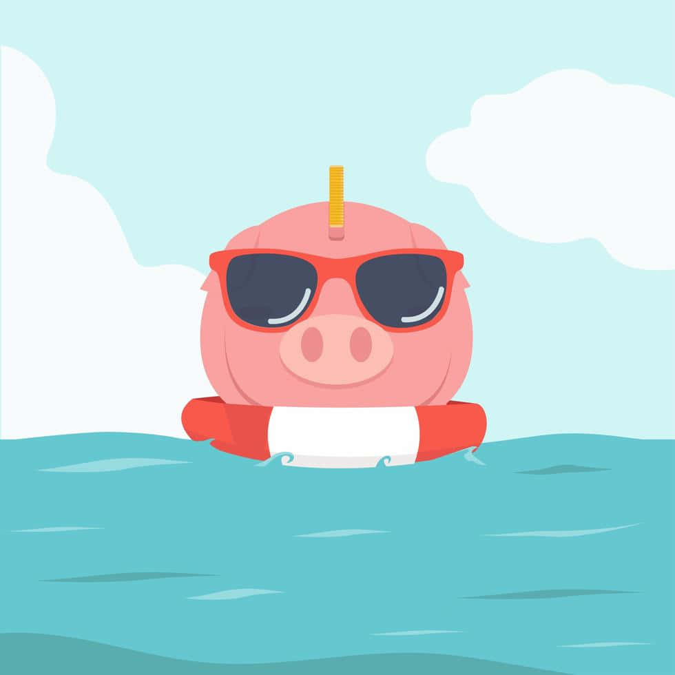 Cool Piggy With Sunglasses Wallpaper