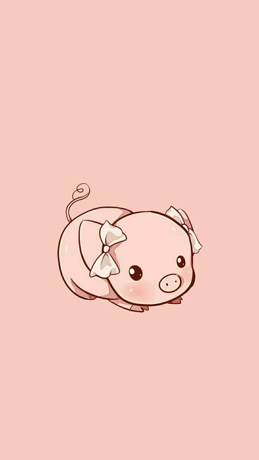This happy piggy loves eating apples. Wallpaper