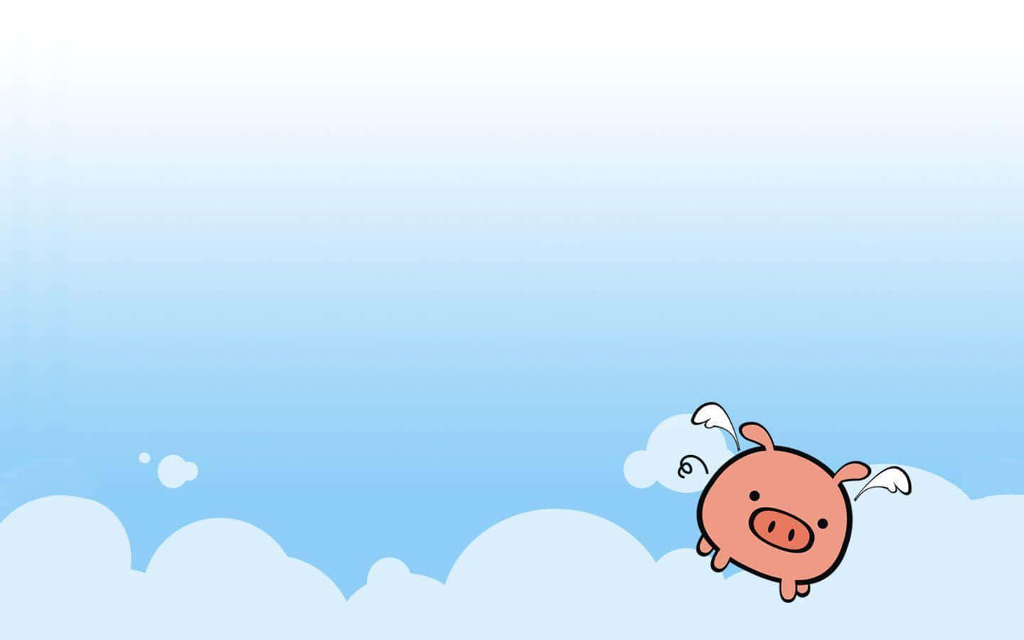 Cool Piggy In The Clouds Wallpaper