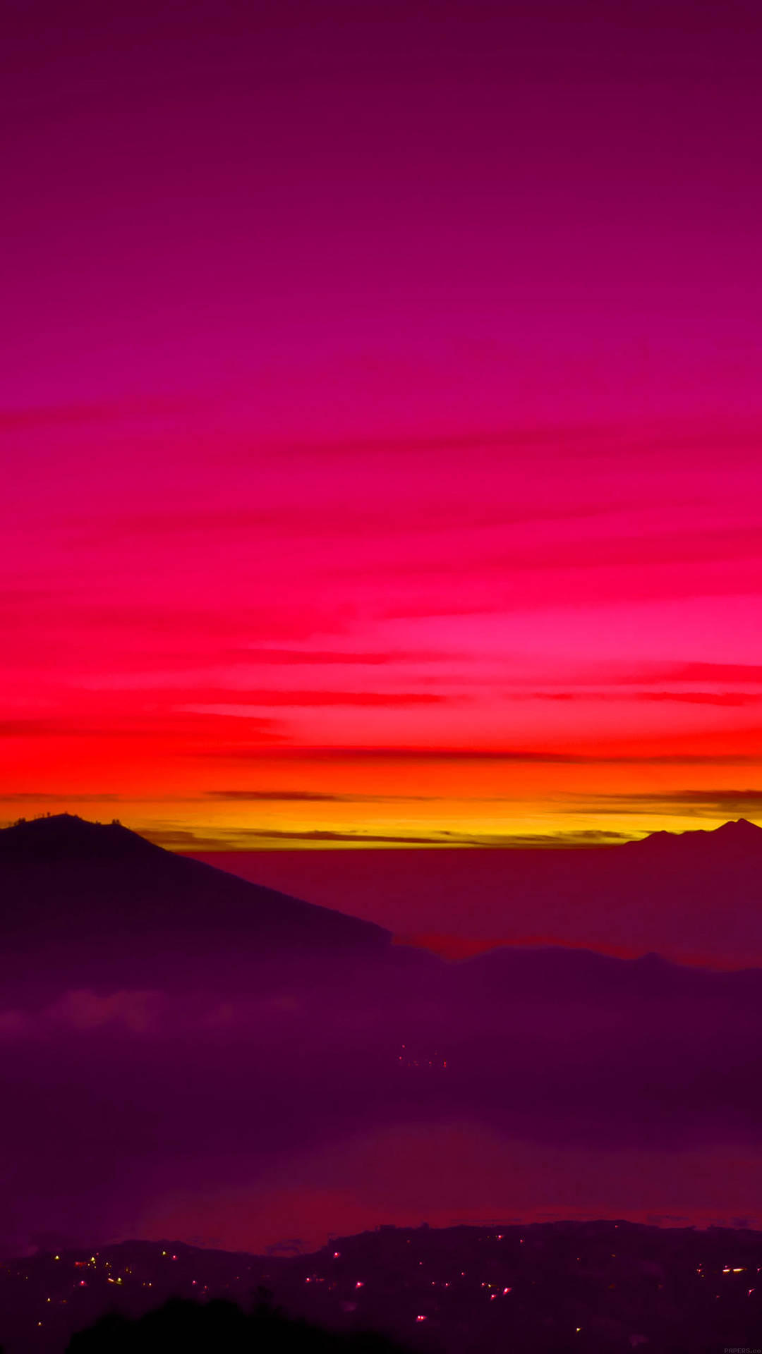 Cool Pink Orange Sunset Sky Wallpaper