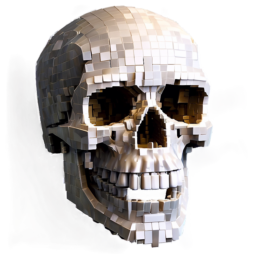 Cool Pixelated Skull Png 06242024 PNG