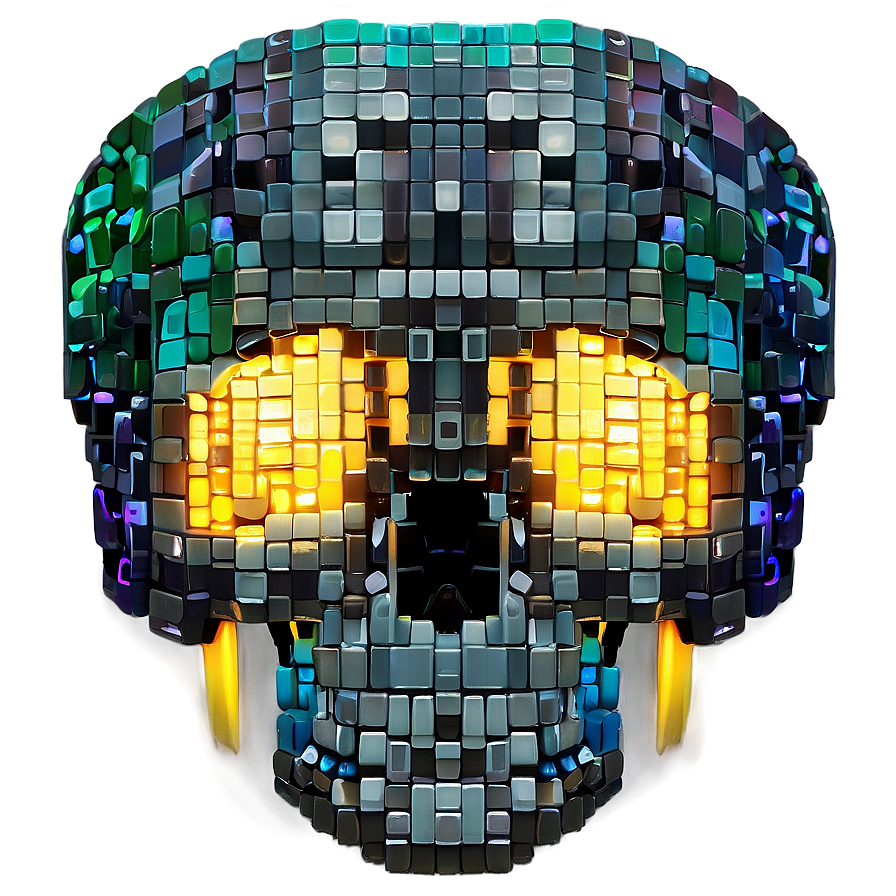 Cool Pixelated Skull Png Uns PNG