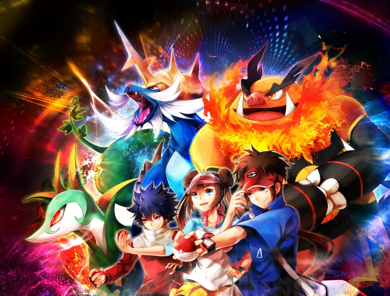Cool Pokemon Cover With Emboar Wallpaper