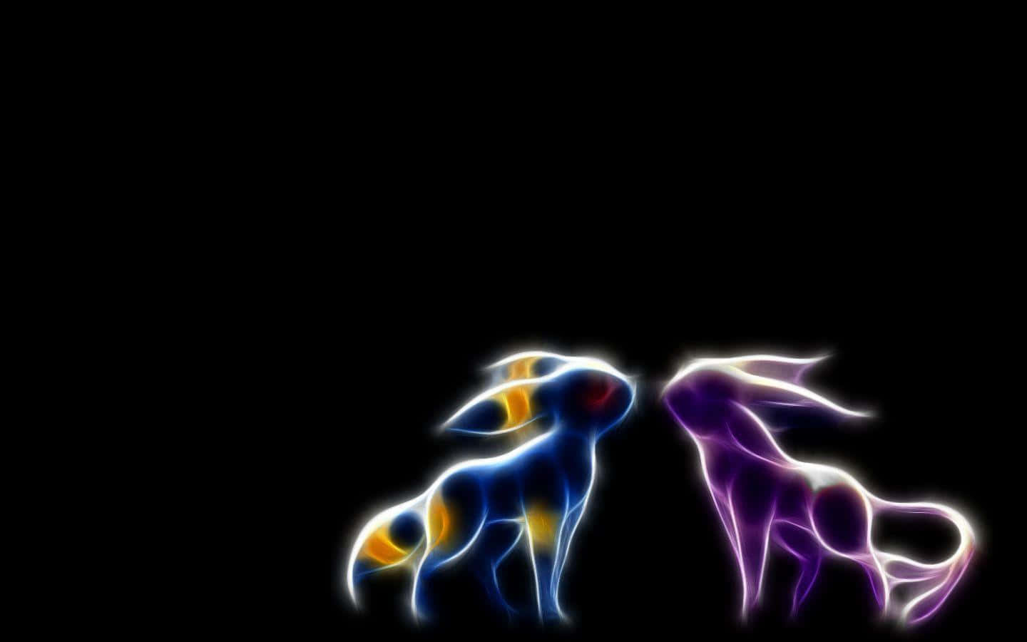 Two Pokemon Standing In Front Of A Black Background