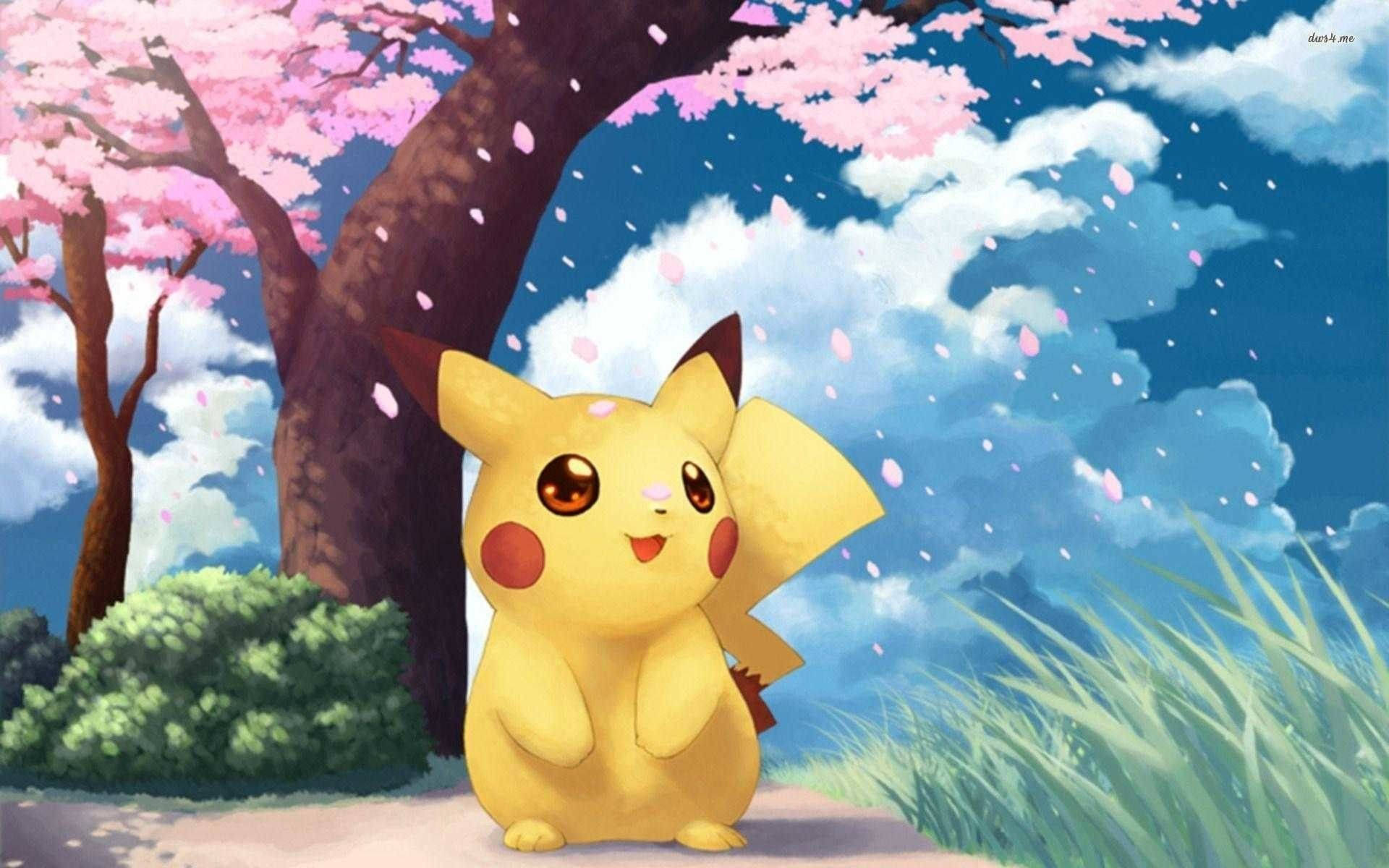 Cool Pokemon Pikachu Cherry Blossom Picture