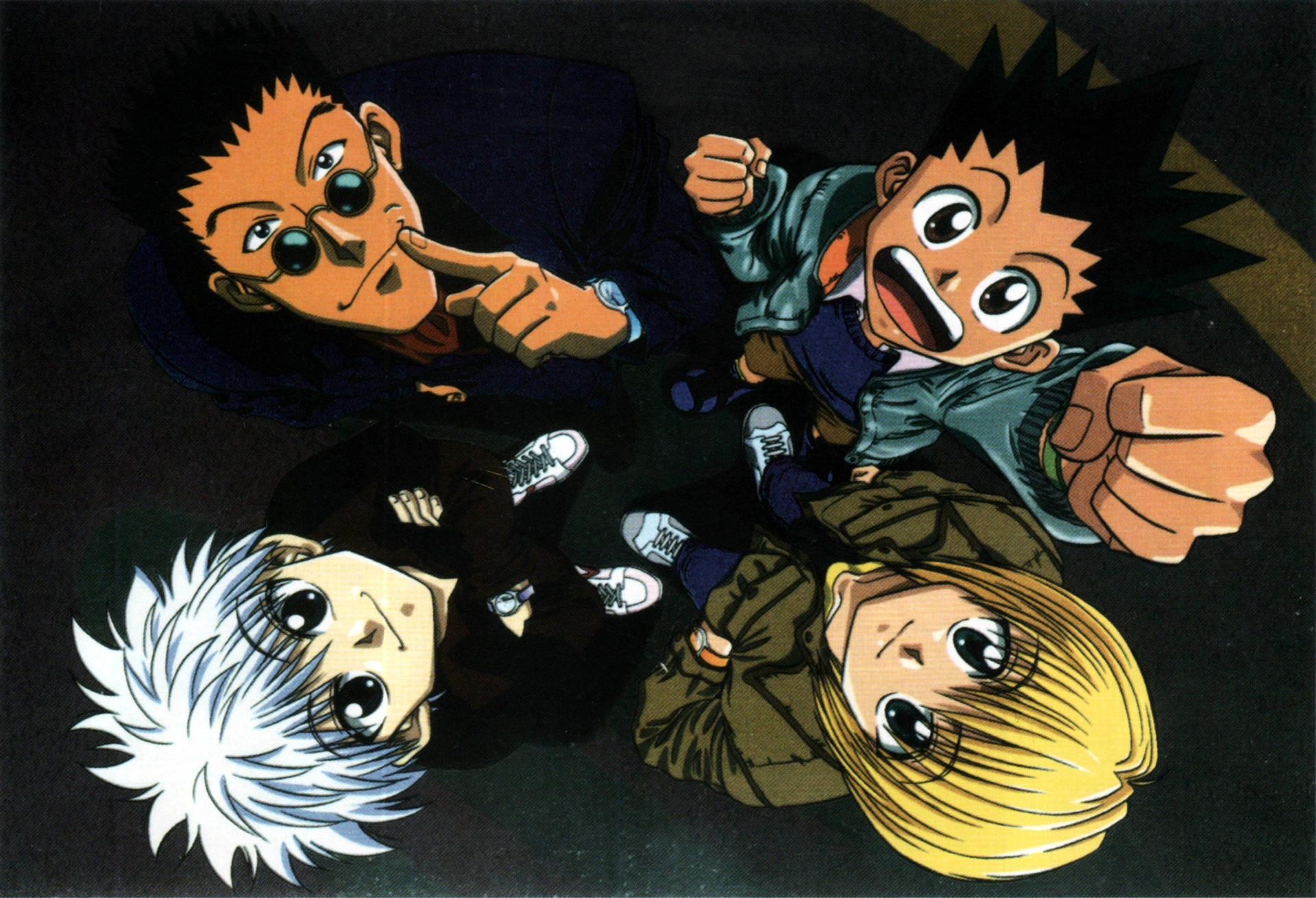 Cheering with Friends - Killua and his pals, having a blast! Wallpaper