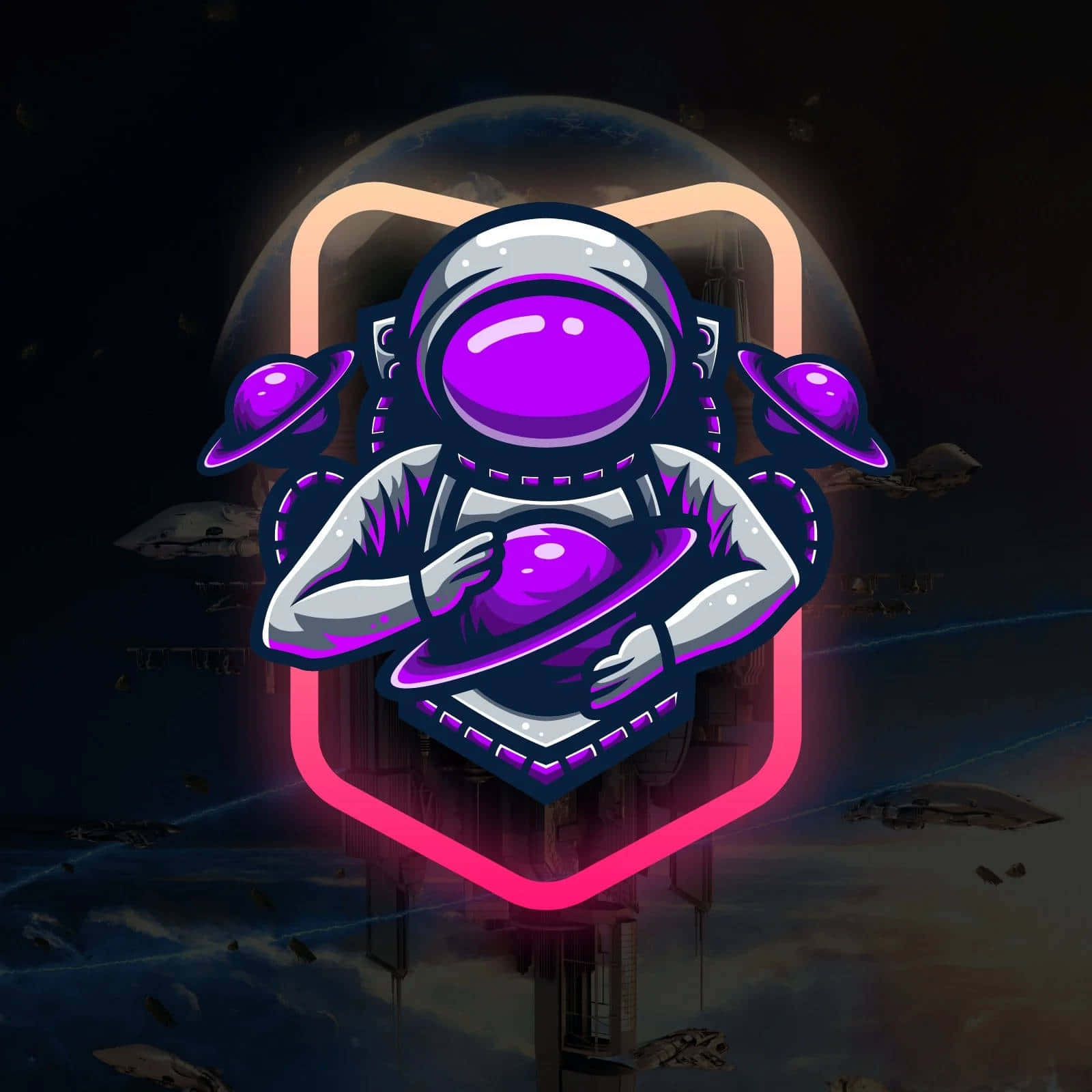 Cool Astronaut Logo Profile Picture