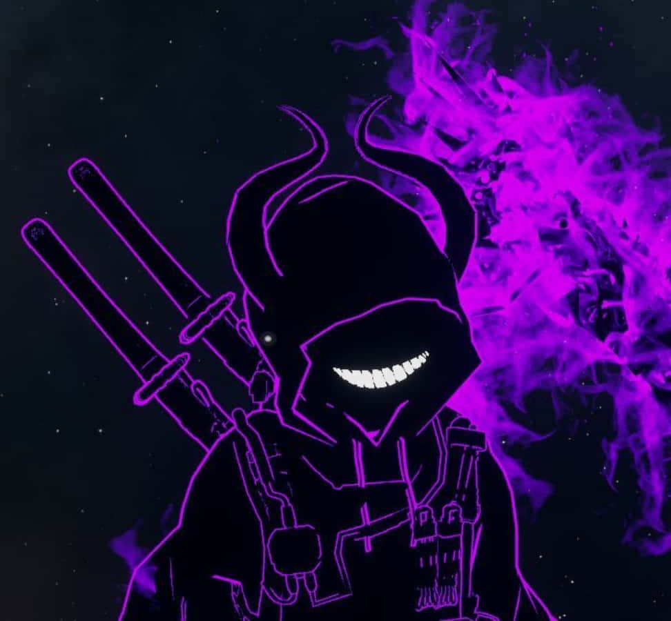 Cool Purple Neon Gamer Profile Picture