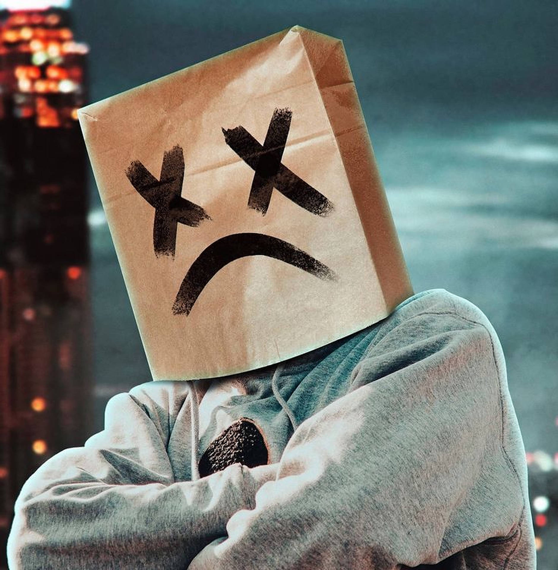 Cool Profile Picture Paper Bag Head Background