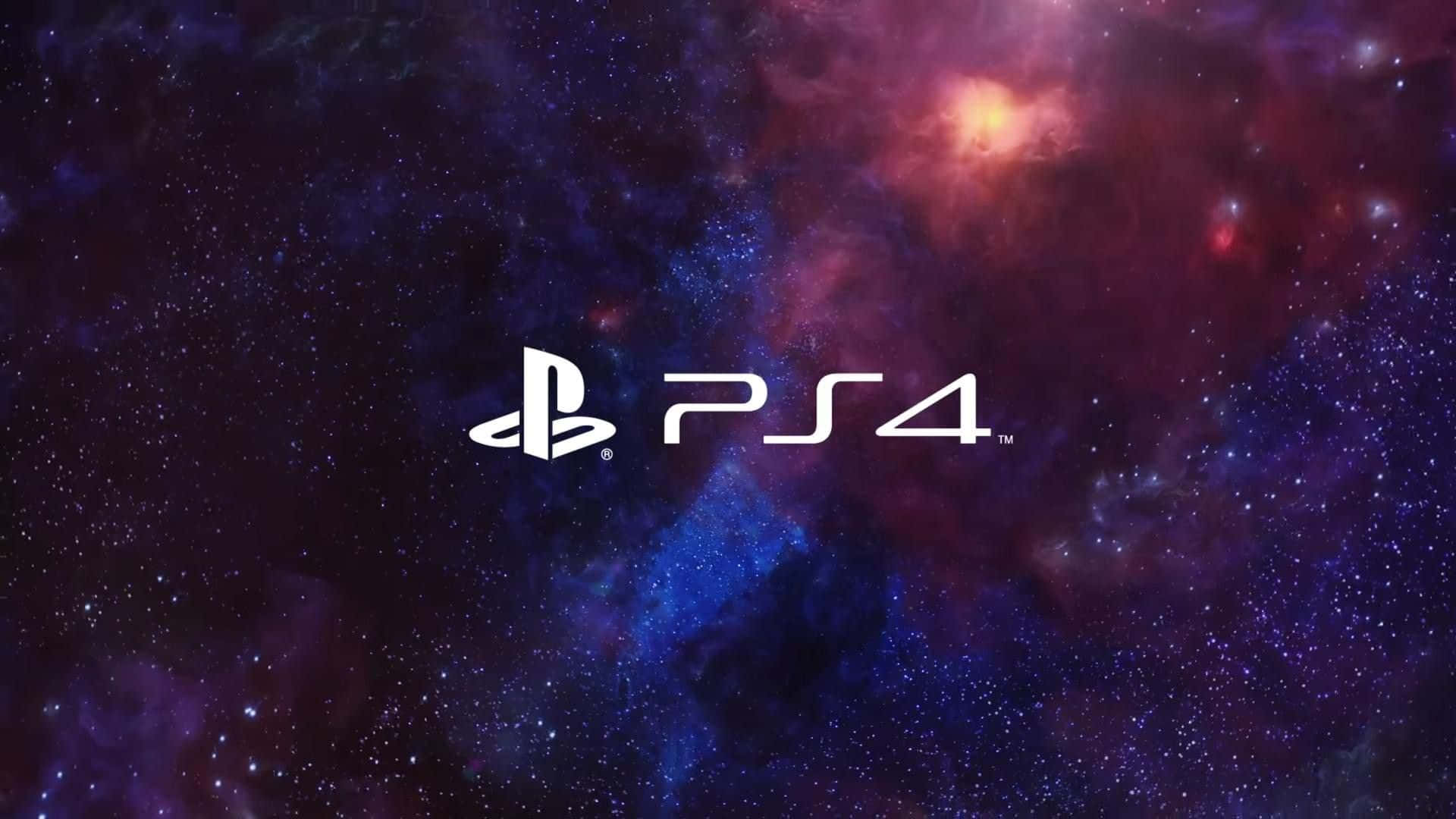 A Playstation 4 Logo With A Galaxy Background