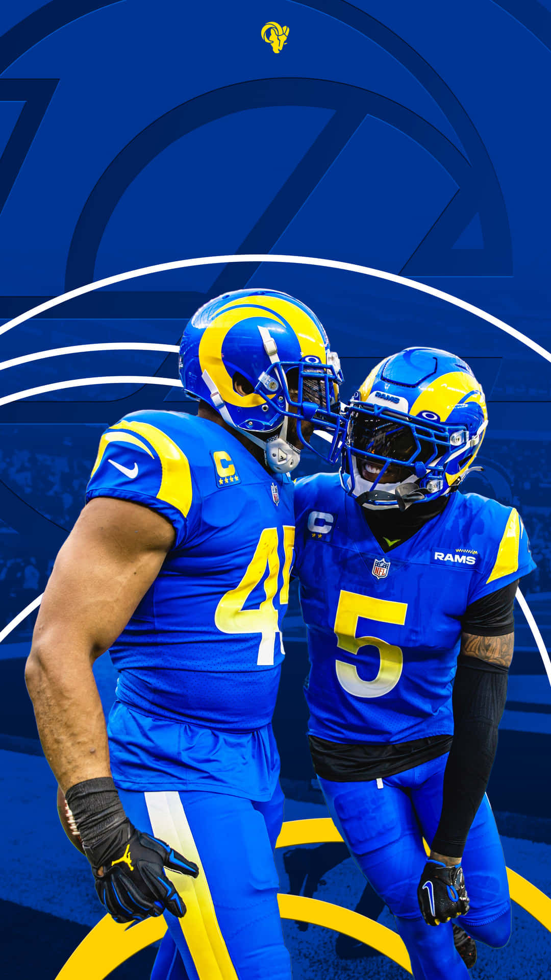 Two Rams Players Are Standing Together Wallpaper