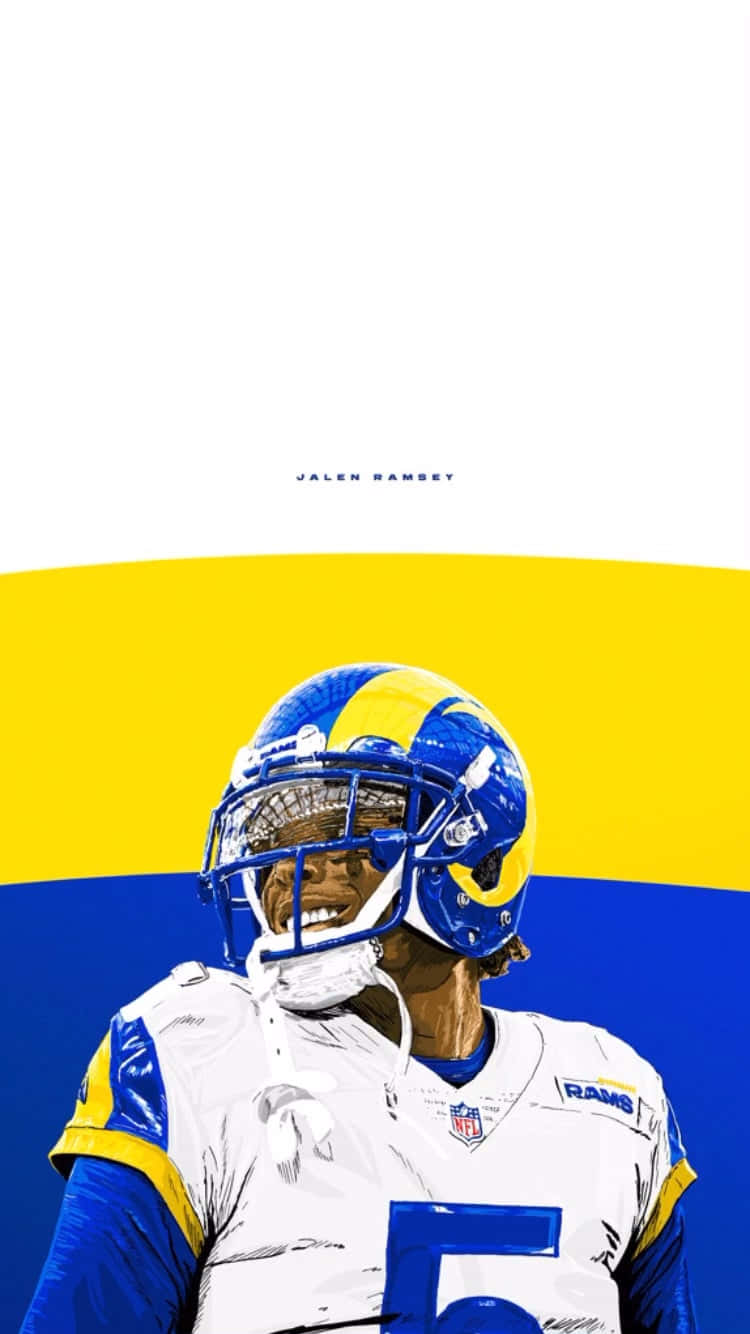 A Poster Of A Rams Player In A Uniform Wallpaper